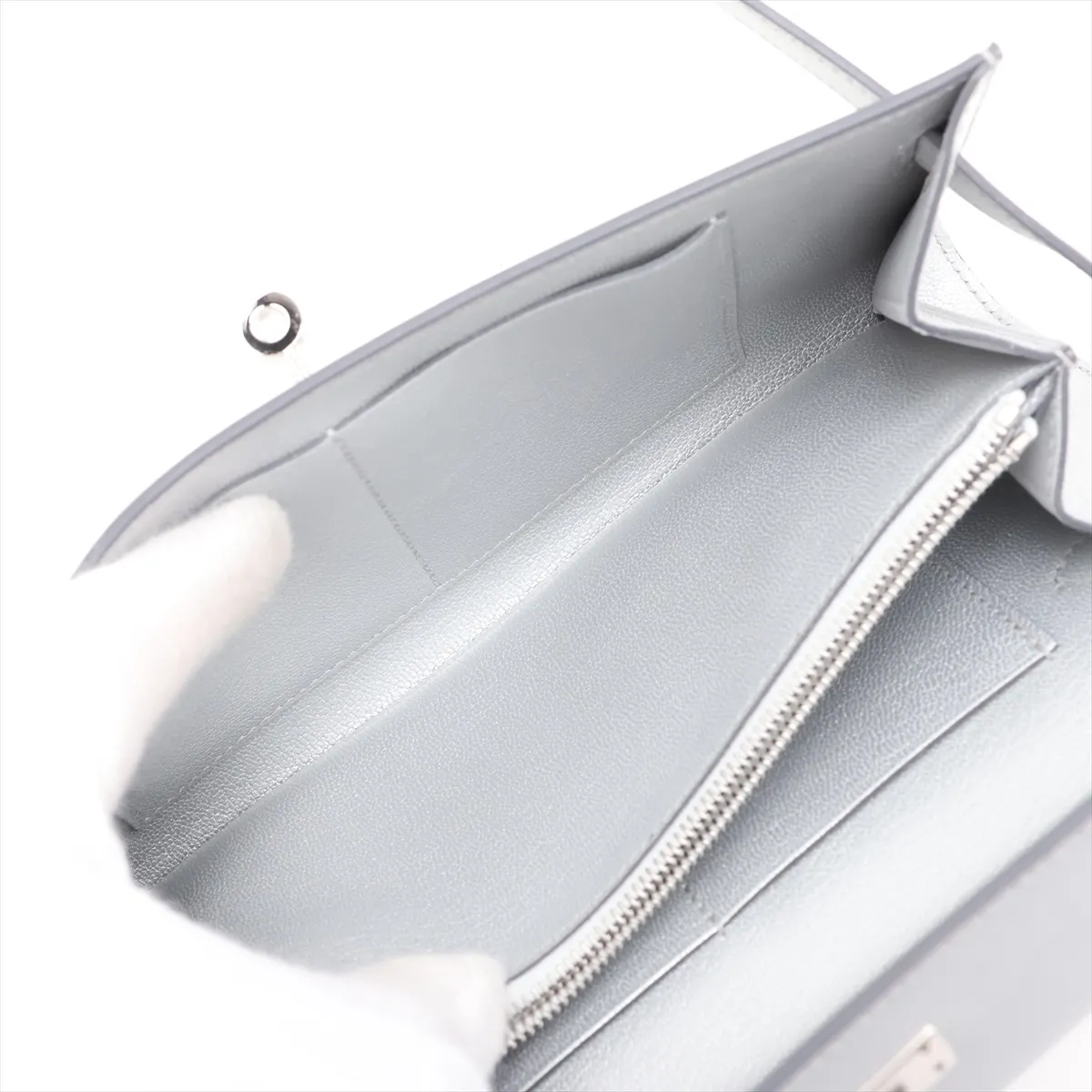 [Individually packaged] Hermes Kelly Wallet Long To Go Chevre Shamkila Argent Silver Hardware K: 2025 — view 6