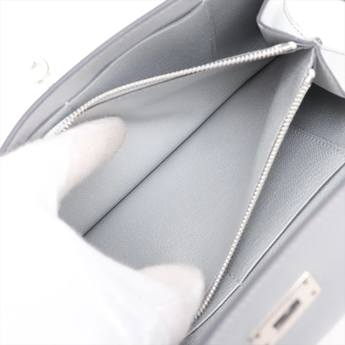[Individually packaged] Hermes Kelly Wallet Long To Go Chevre Shamkila Argent Silver Hardware K: 2025 — view 8
