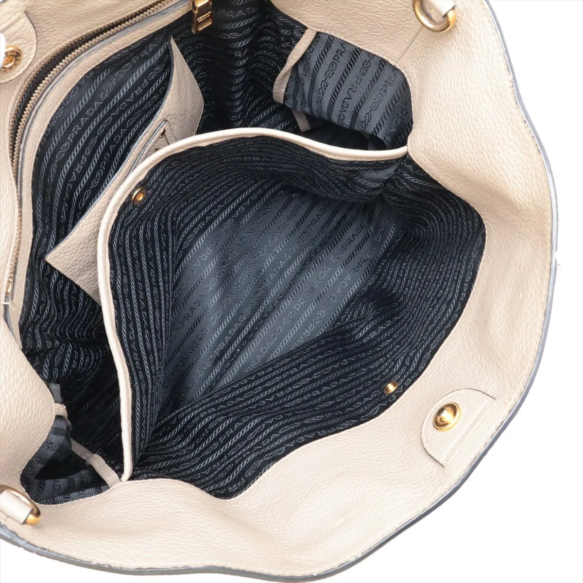 Vitello Daino BN2754 Leather 2-Way Tote Bag, Beige — view 11