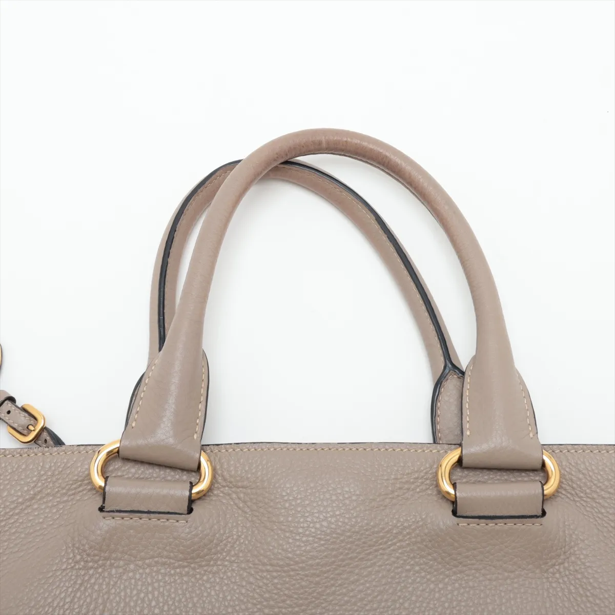 Vitello Daino BN2754 Leather 2-Way Tote Bag, Beige — view 6