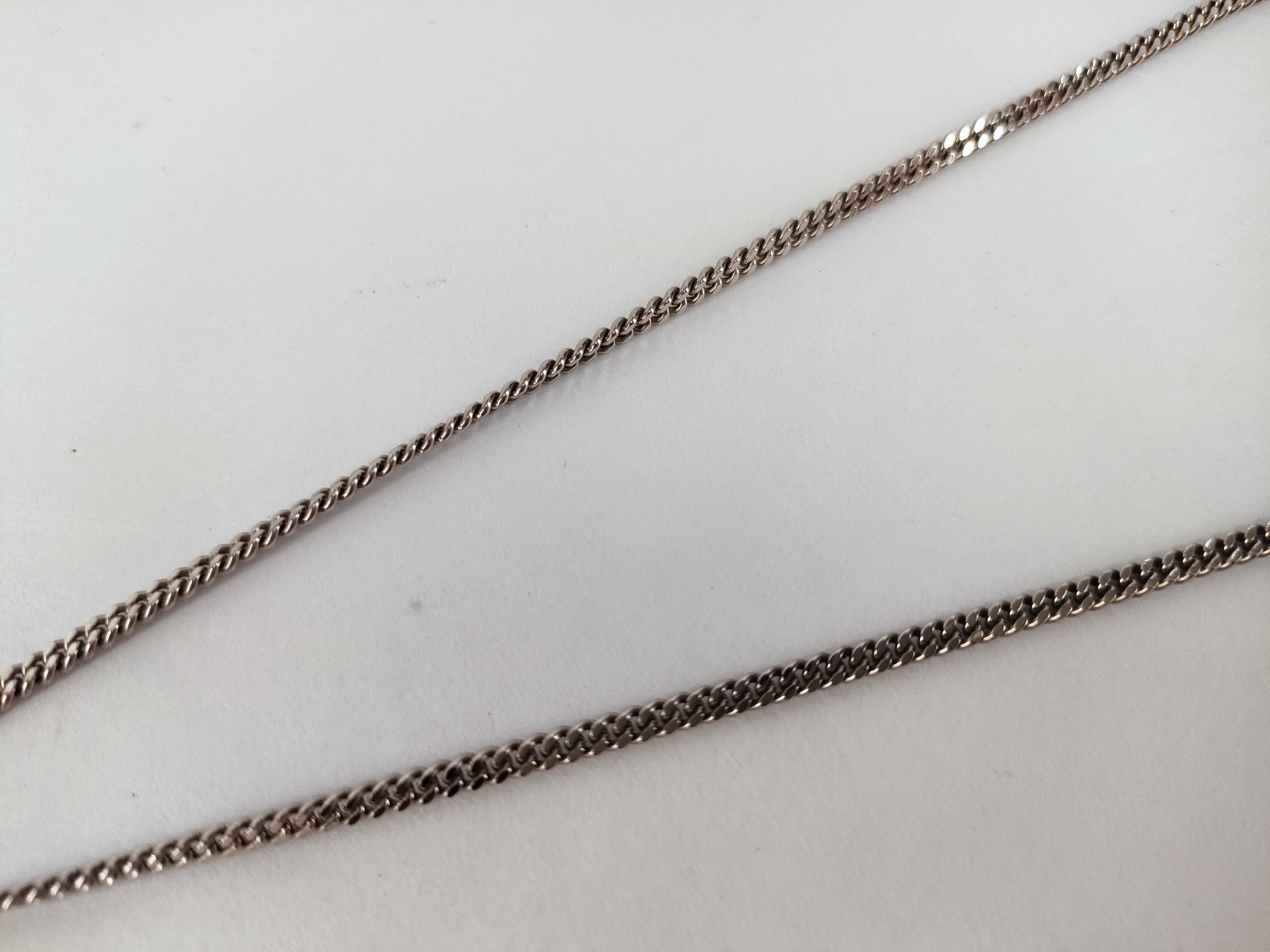 logo rhinestone silver curb chain necklace — view 7
