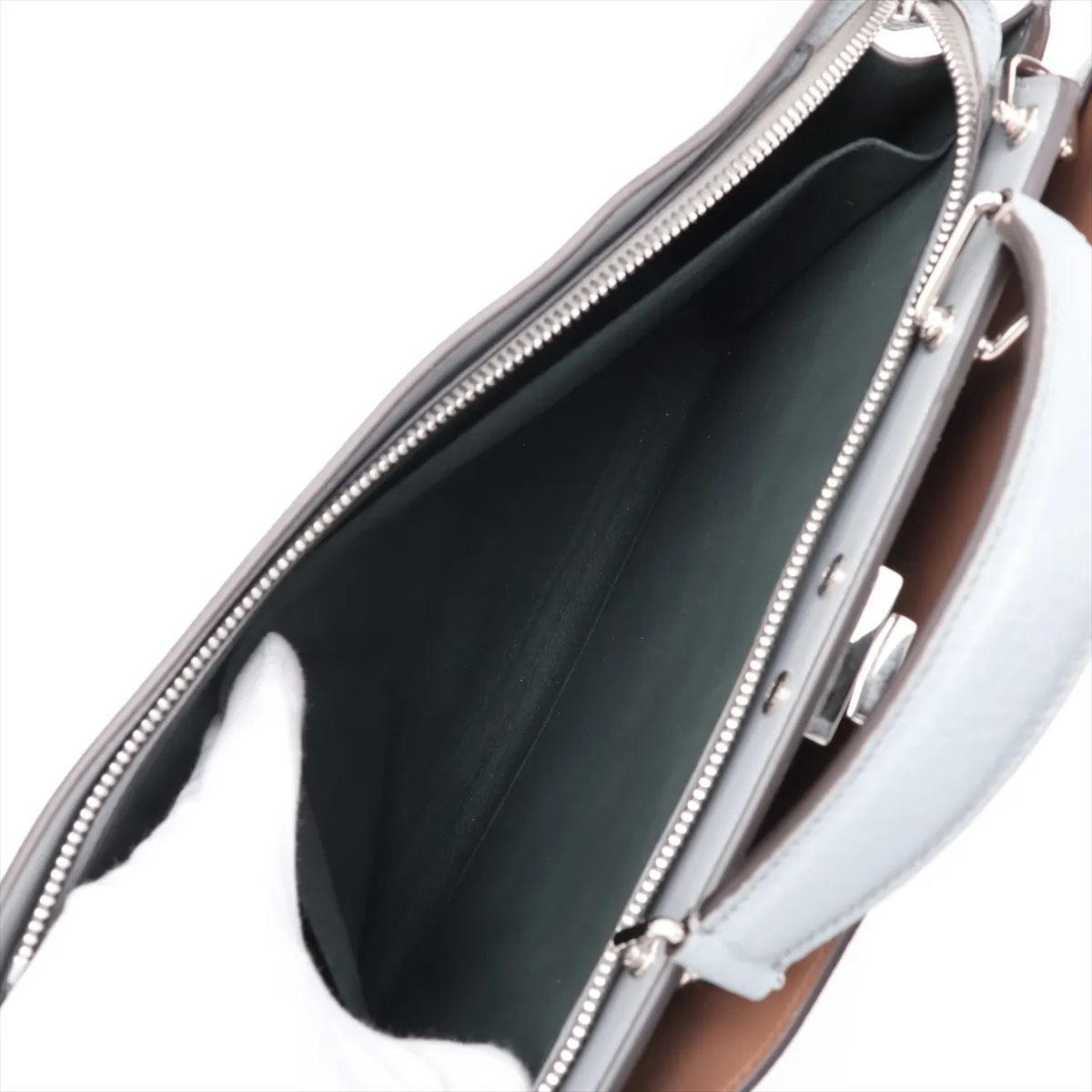 Peekaboo I.U Medium Leather 2-Way Handbag, Gray, 7VA529 — view 10