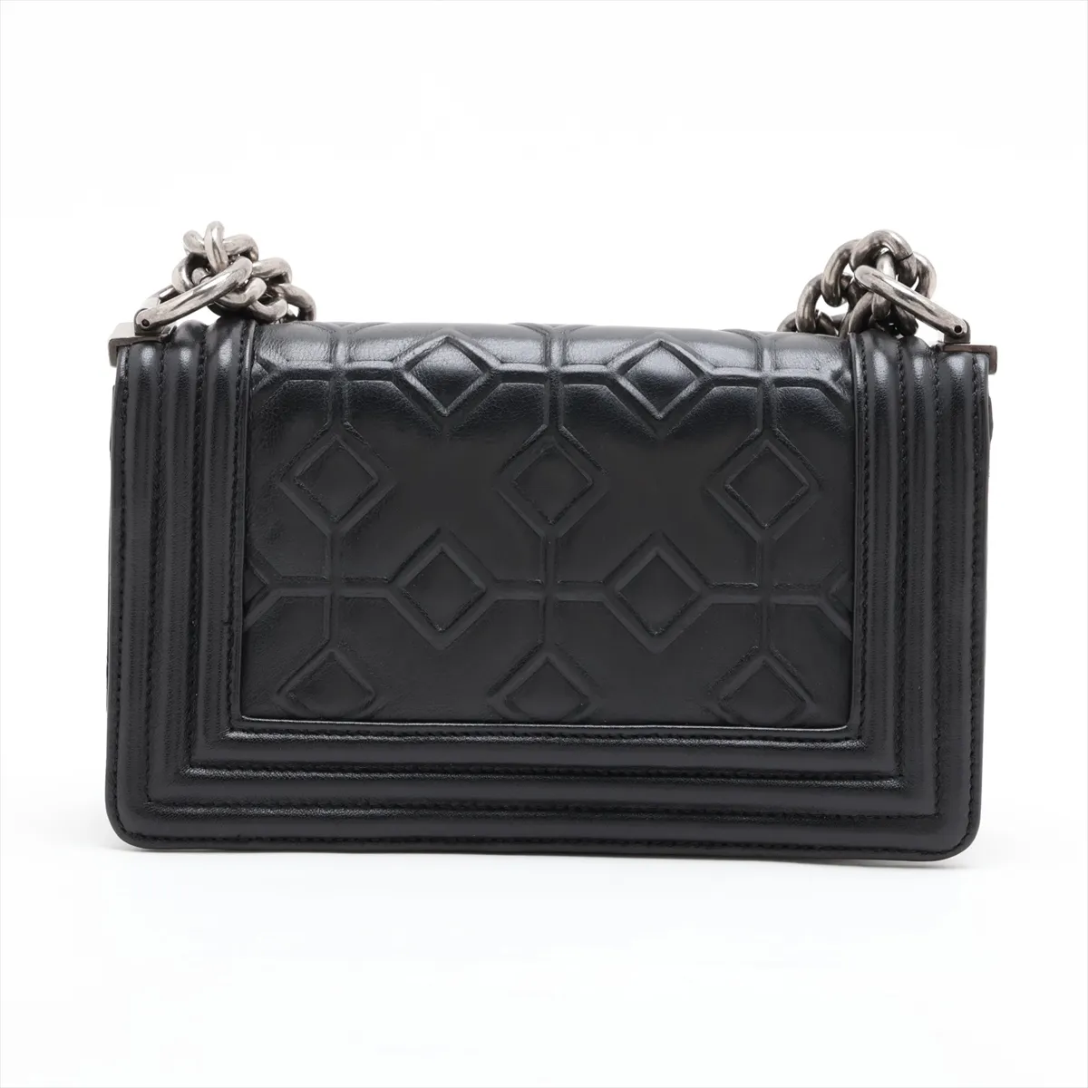 Boy Chanel 20 Small Lambskin Chain Shoulder Bag, Black with Gunmetal Hardware, 17095426, Serial Number 17, A67085 — view 2