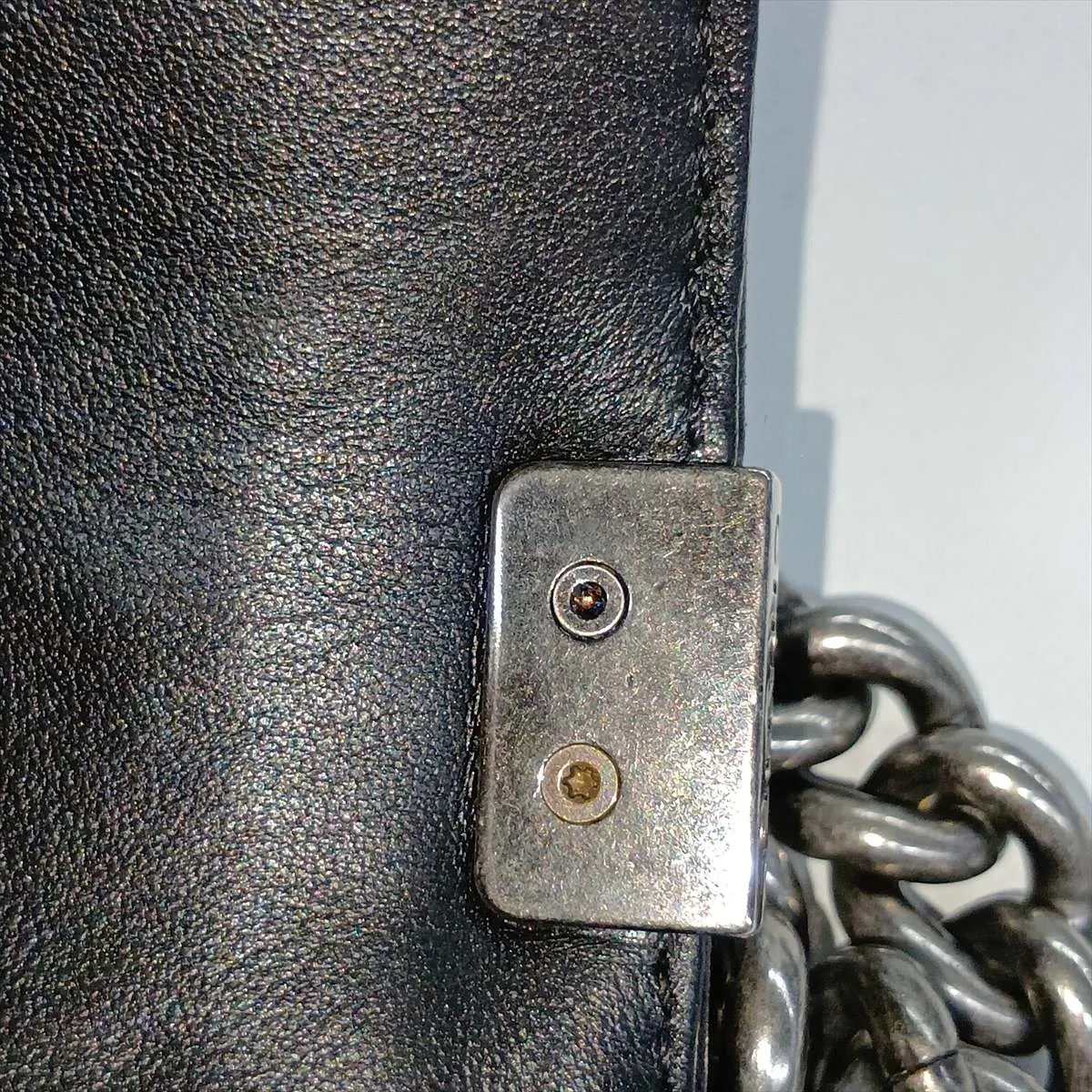 Boy Chanel 20 Small Lambskin Chain Shoulder Bag, Black with Gunmetal Hardware, 17095426, Serial Number 17, A67085 — view 14