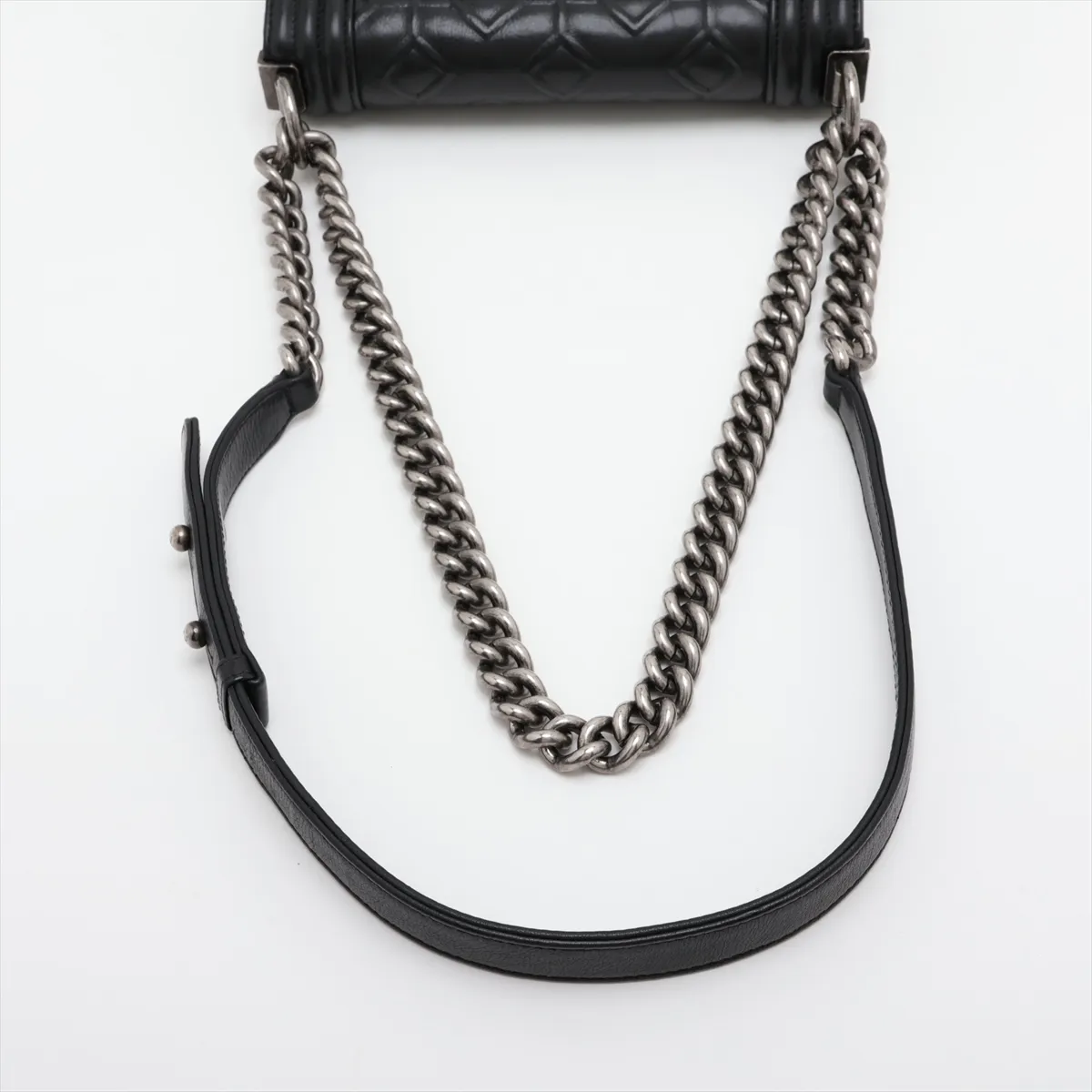 Boy Chanel 20 Small Lambskin Chain Shoulder Bag, Black with Gunmetal Hardware, 17095426, Serial Number 17, A67085 — view 5