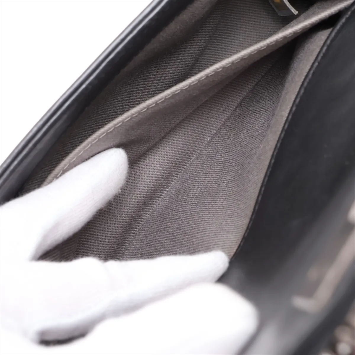 Boy Chanel 20 Small Lambskin Chain Shoulder Bag, Black with Gunmetal Hardware, 17095426, Serial Number 17, A67085 — view 8