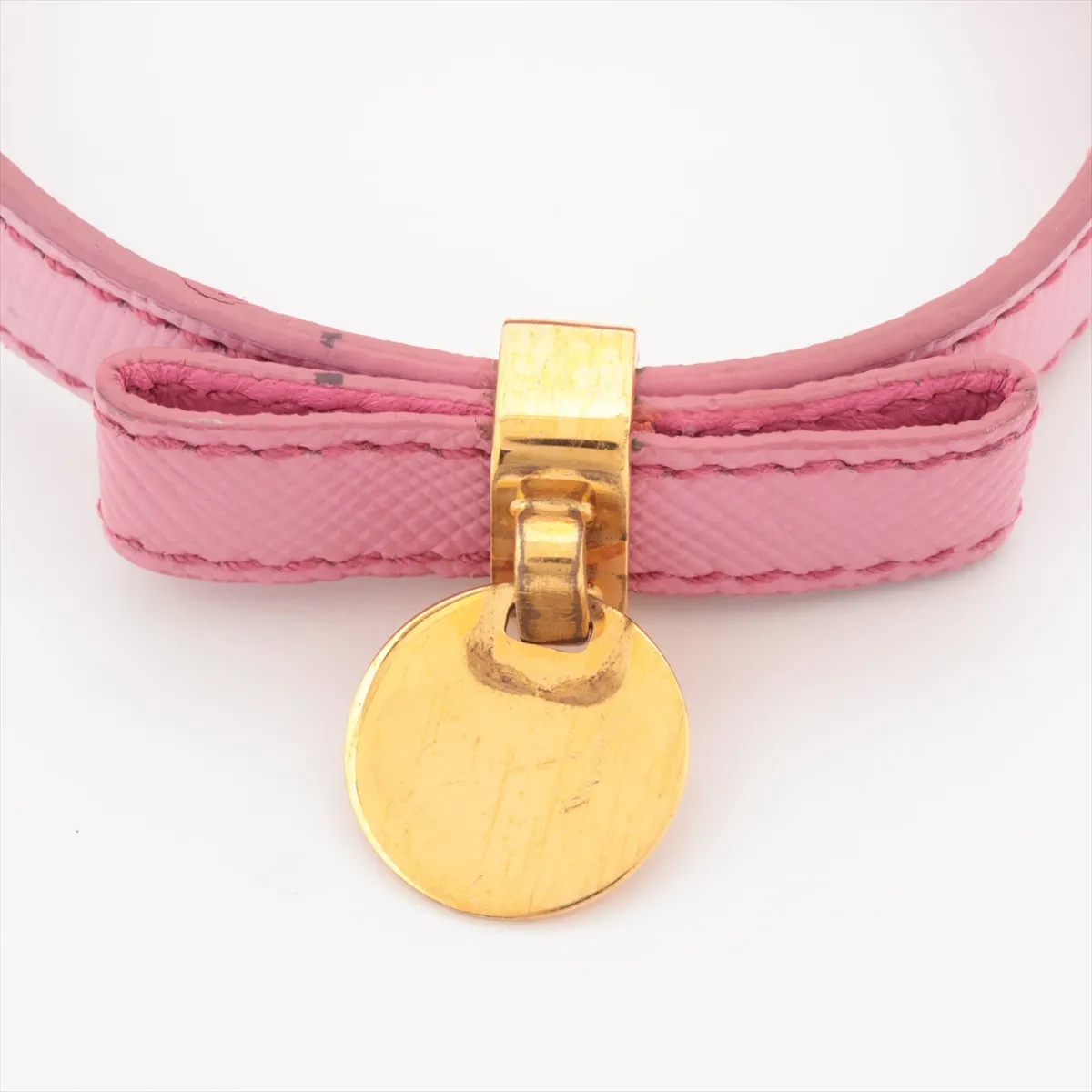 Saffiano bracelet, pink leather, — view 3