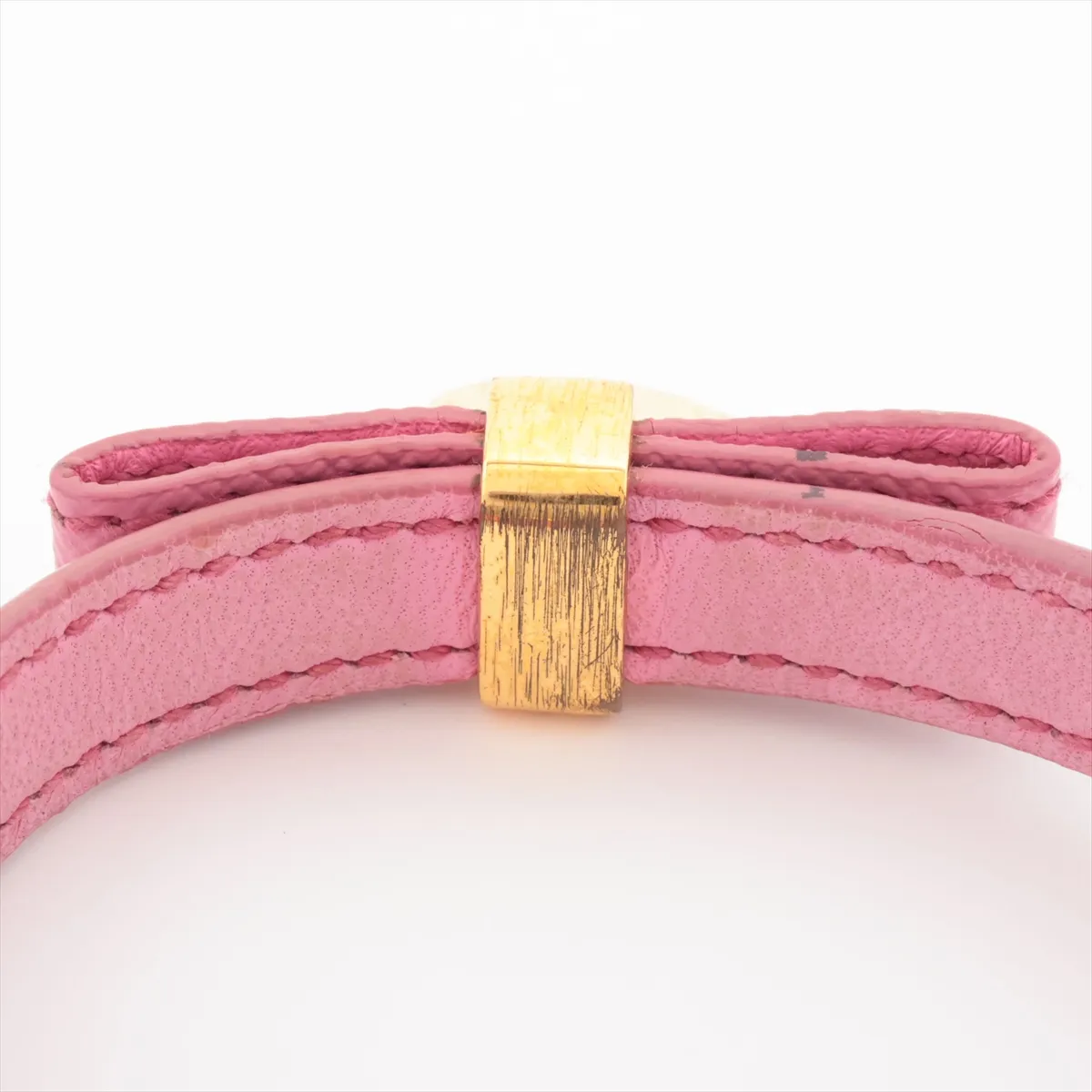 Saffiano bracelet, pink leather, — view 4