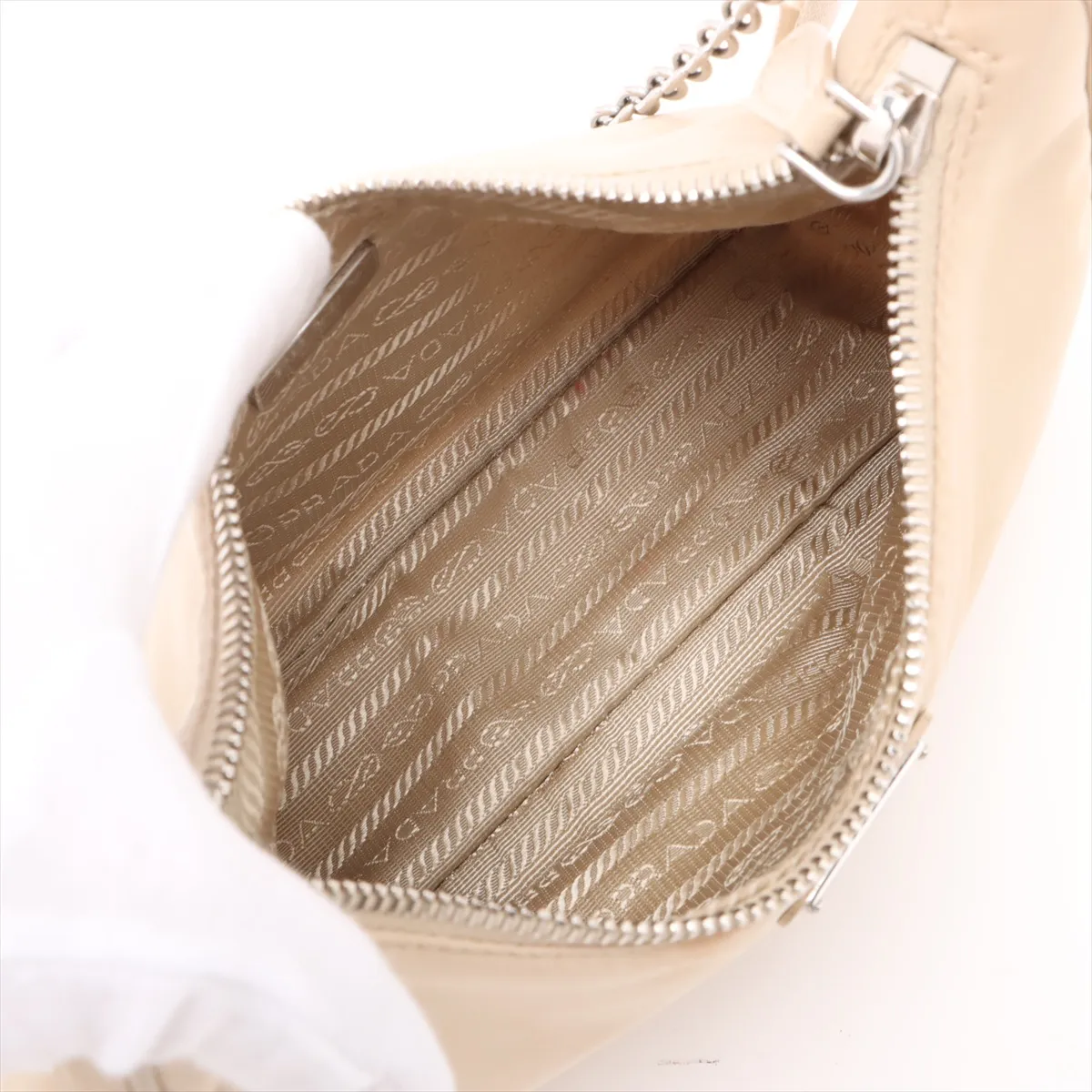 Tessuto Nylon 2-Way Shoulder Bag, Beige — view 7