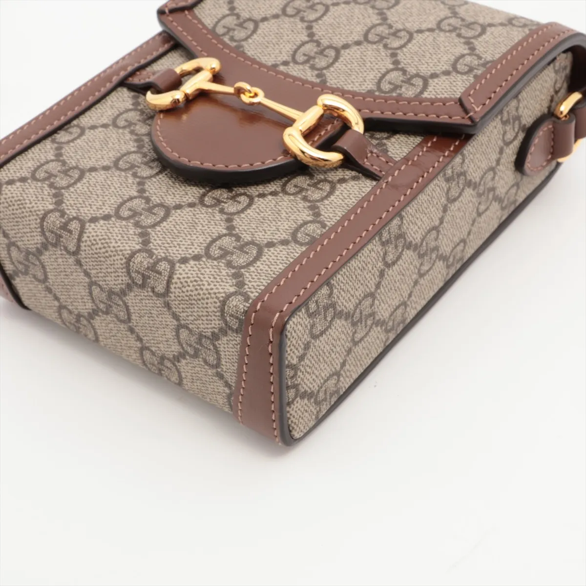 GG Supreme Horsebit PVC x Leather Shoulder Bag Beige x Brown 625615 — view 3