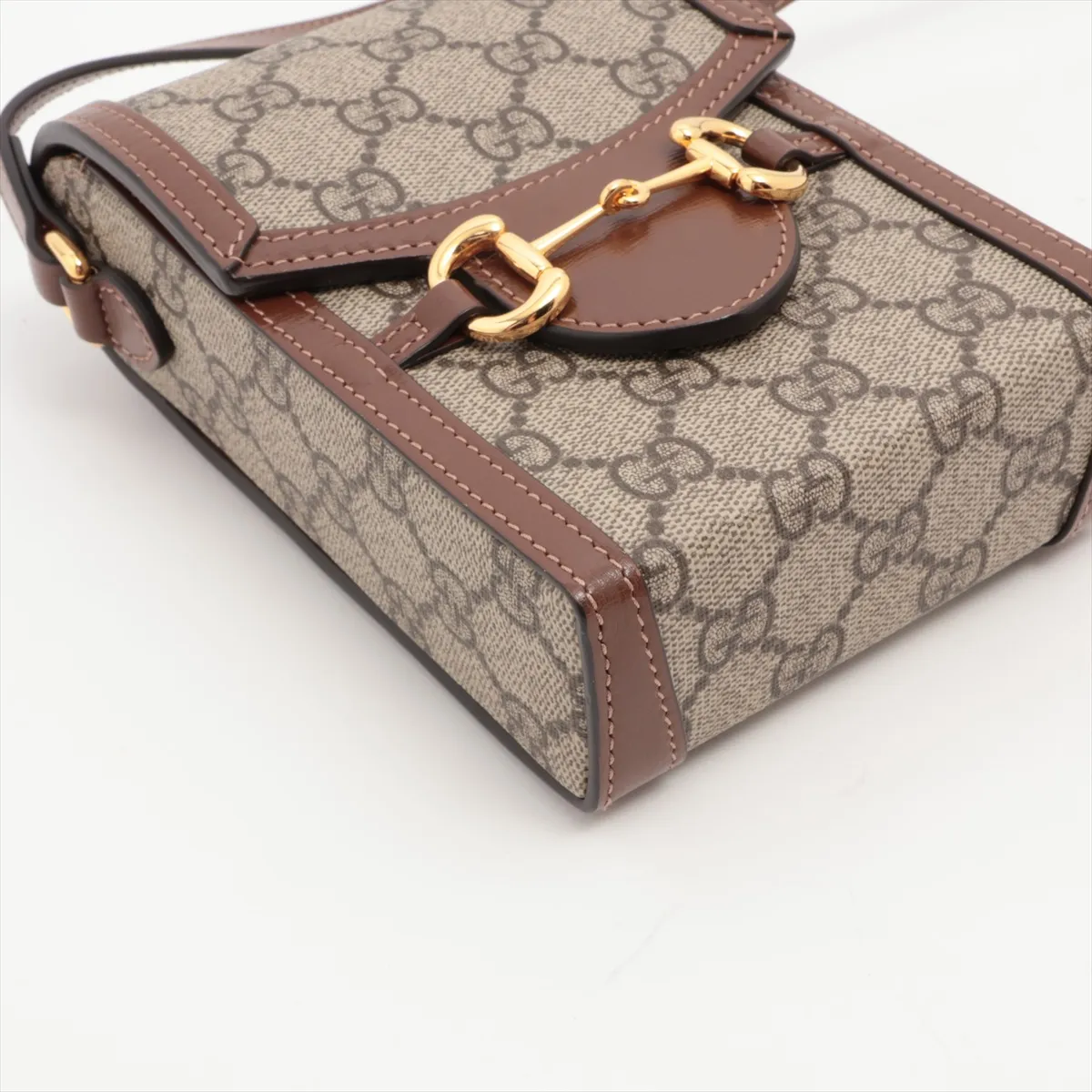GG Supreme Horsebit PVC x Leather Shoulder Bag Beige x Brown 625615 — view 4
