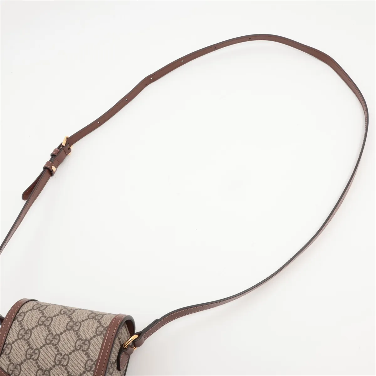 GG Supreme Horsebit PVC x Leather Shoulder Bag Beige x Brown 625615 — view 5