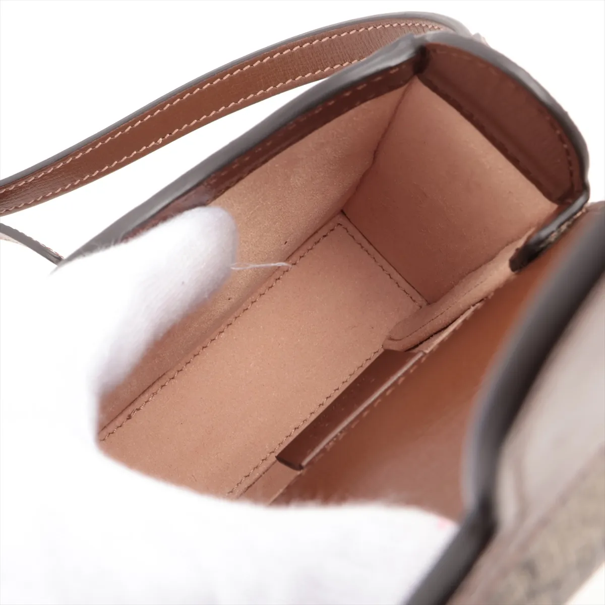 GG Supreme Horsebit PVC x Leather Shoulder Bag Beige x Brown 625615 — view 6