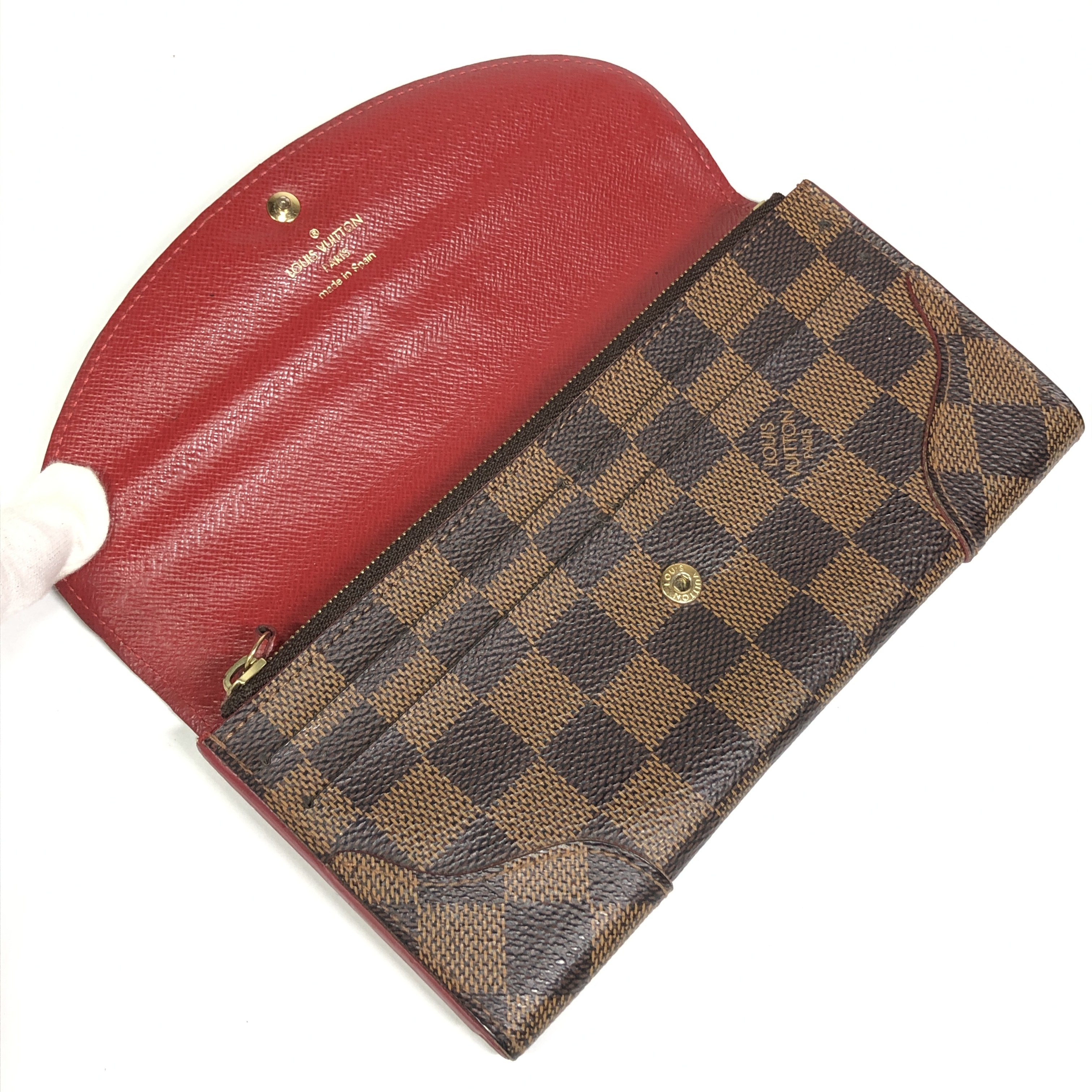 Damier Portefeuille Caïssa Long Wallet N61221 Ebene with Coin Pocket CA4116 Wallet Made in Spain — view 11