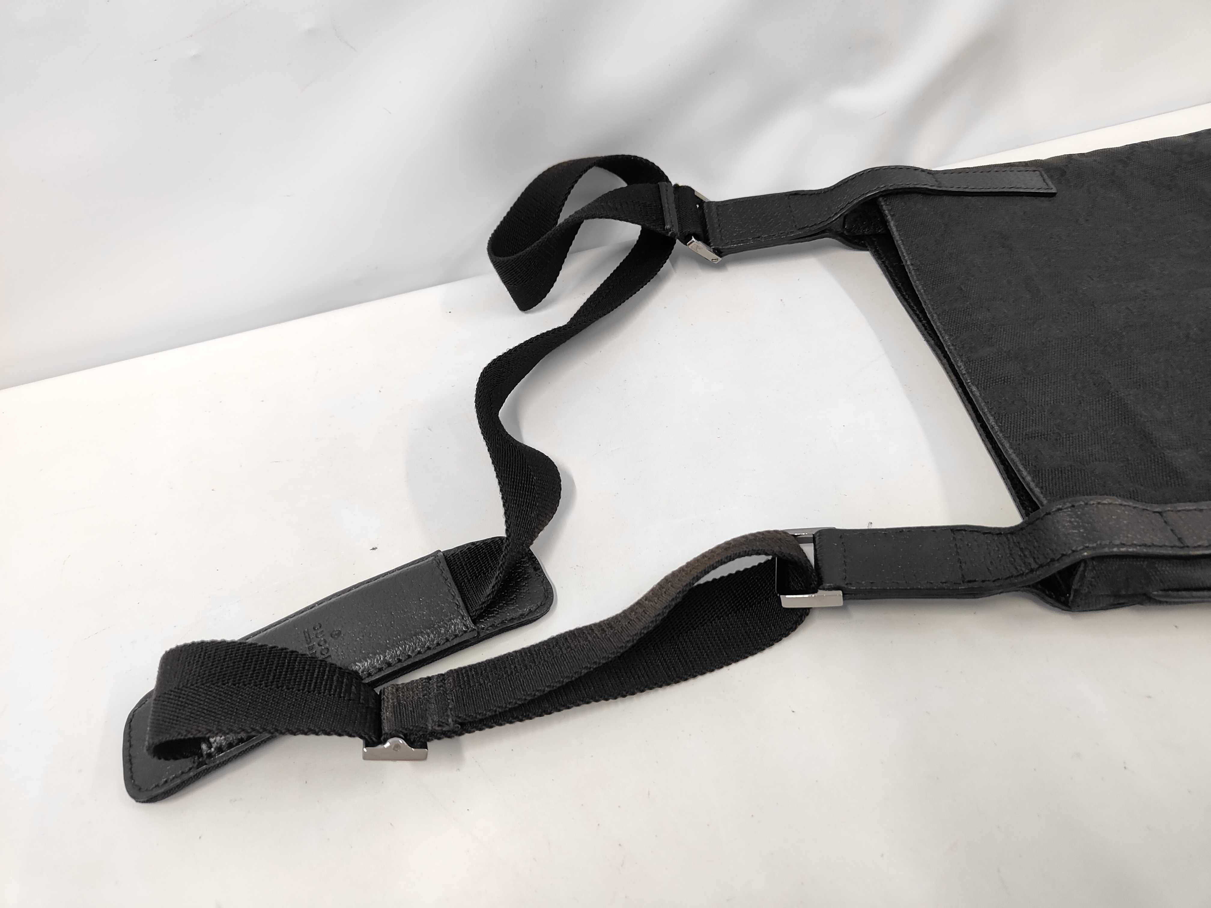 GG Canvas x Leather Shoulder Bag, Black — view 5
