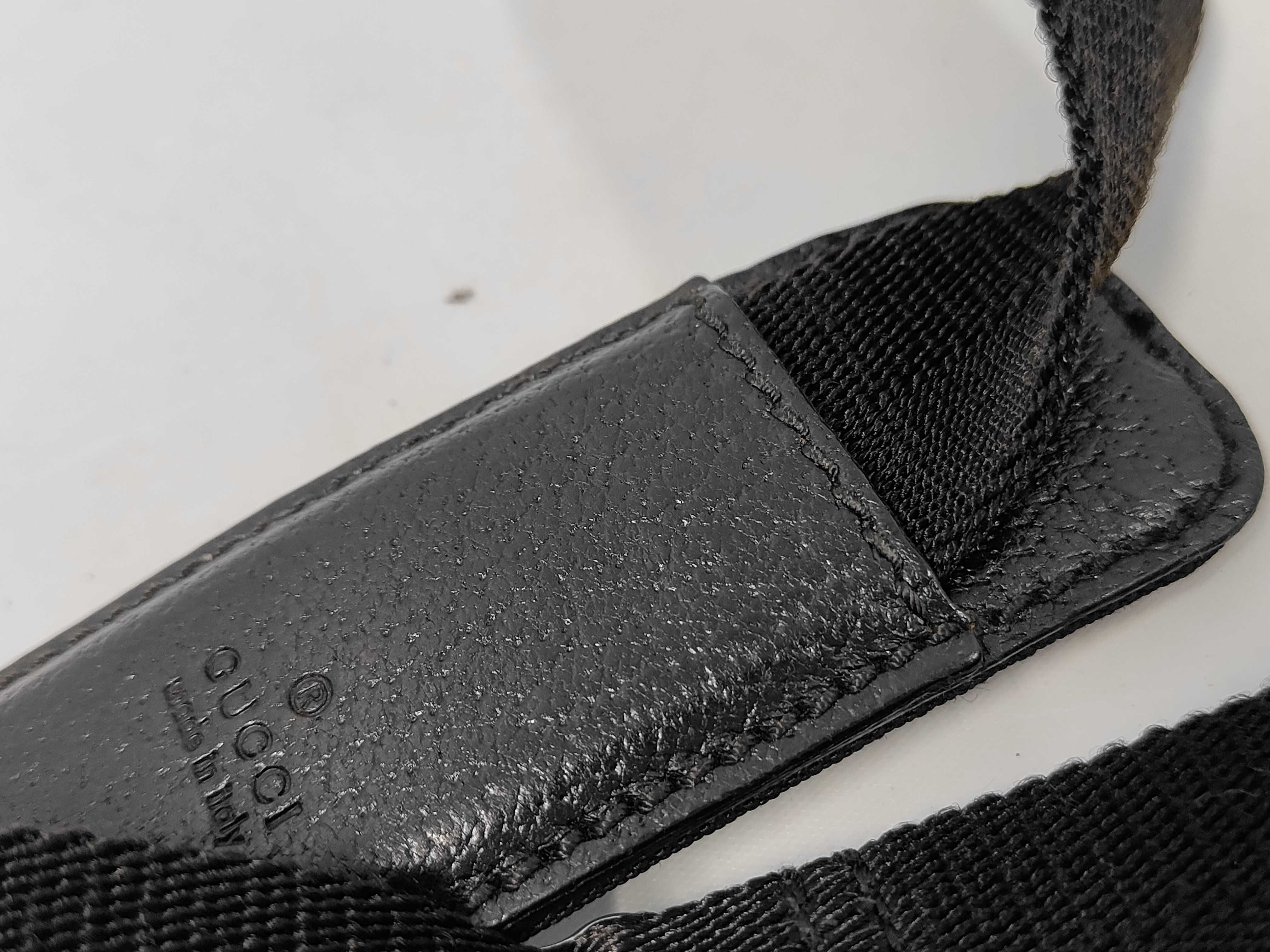 GG Canvas x Leather Shoulder Bag, Black — view 7