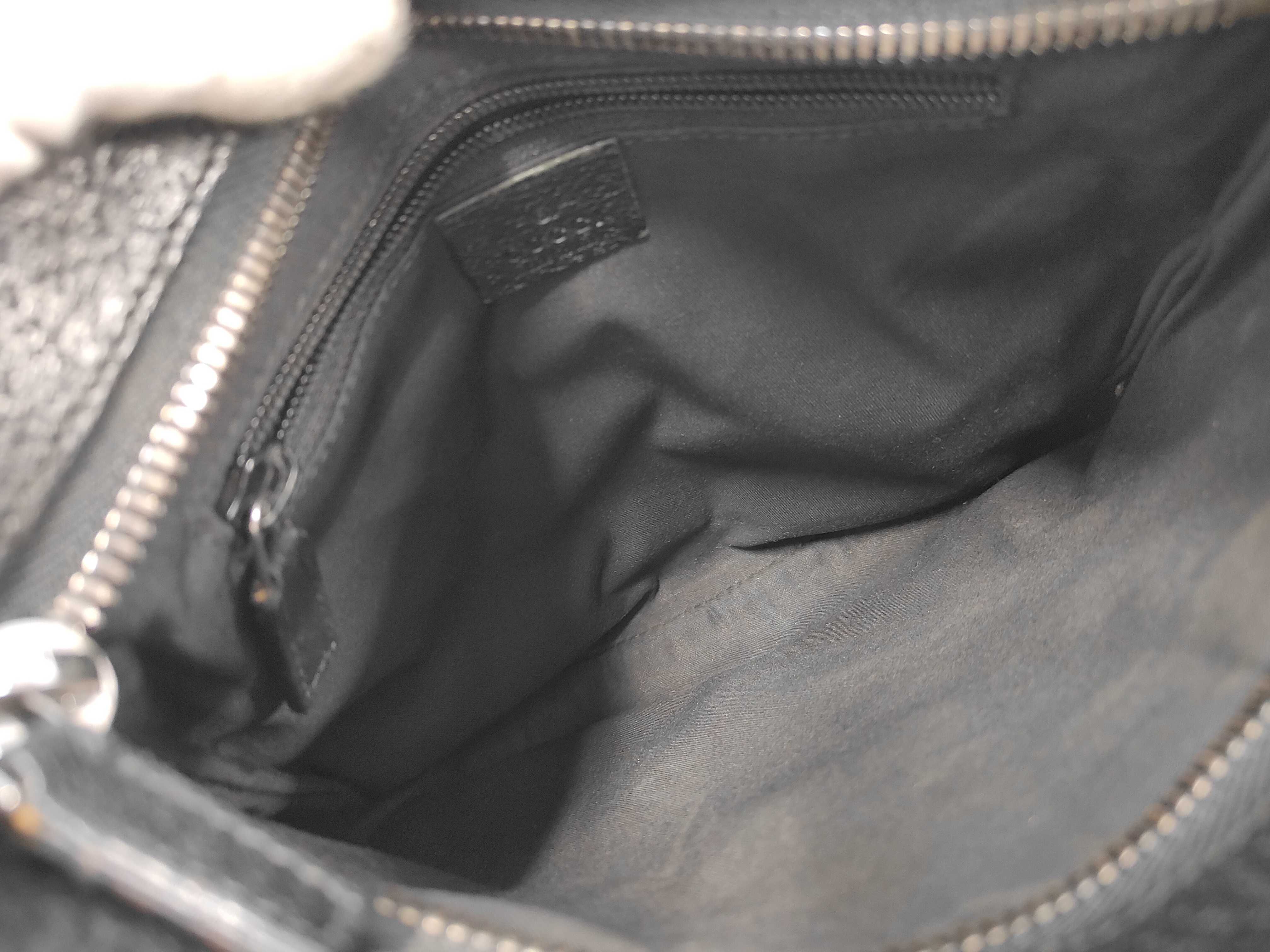 GG Canvas x Leather Shoulder Bag, Black — view 8
