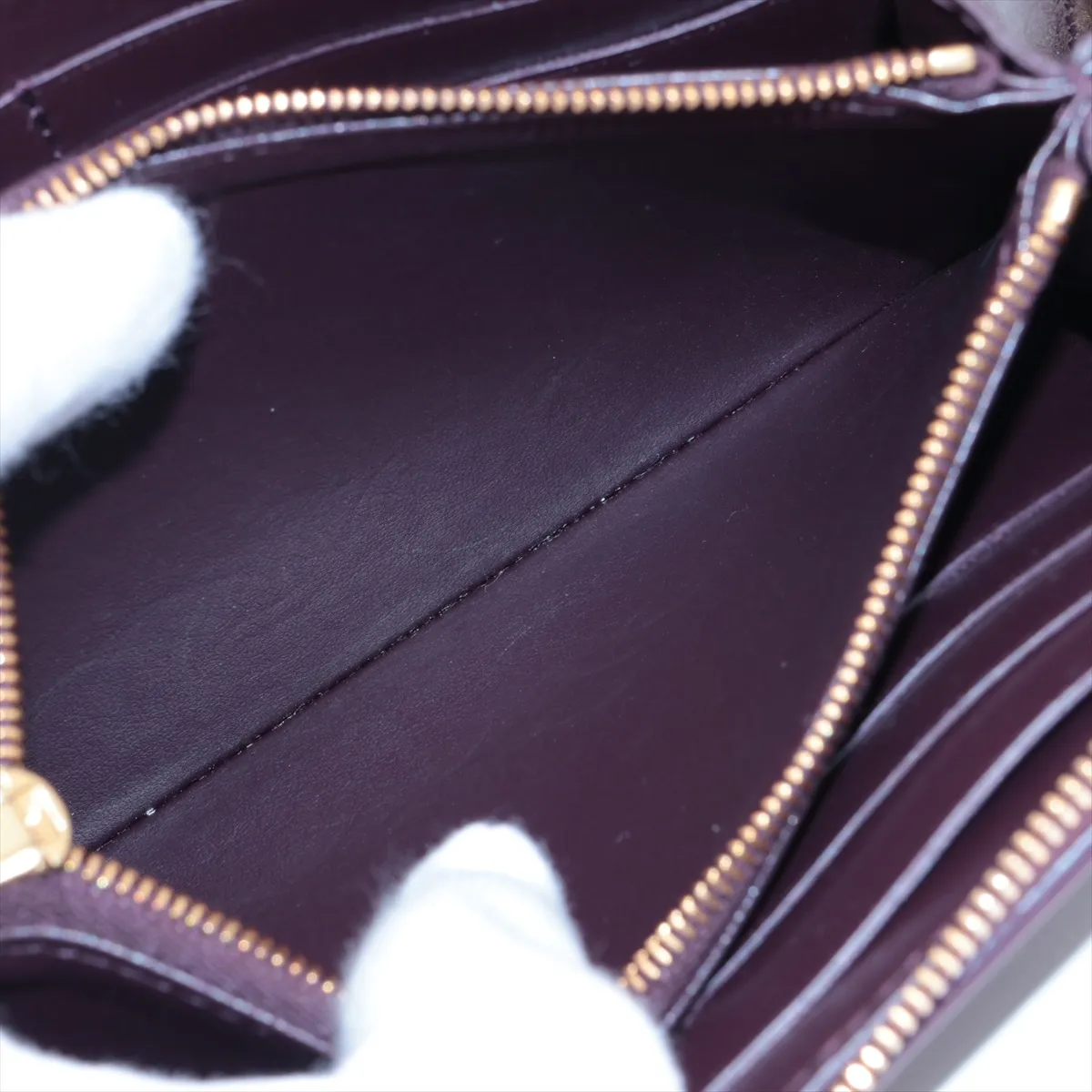 Maxi Intrecciato Cassette Leather Round Zip Wallet, Bordeaux — view 8