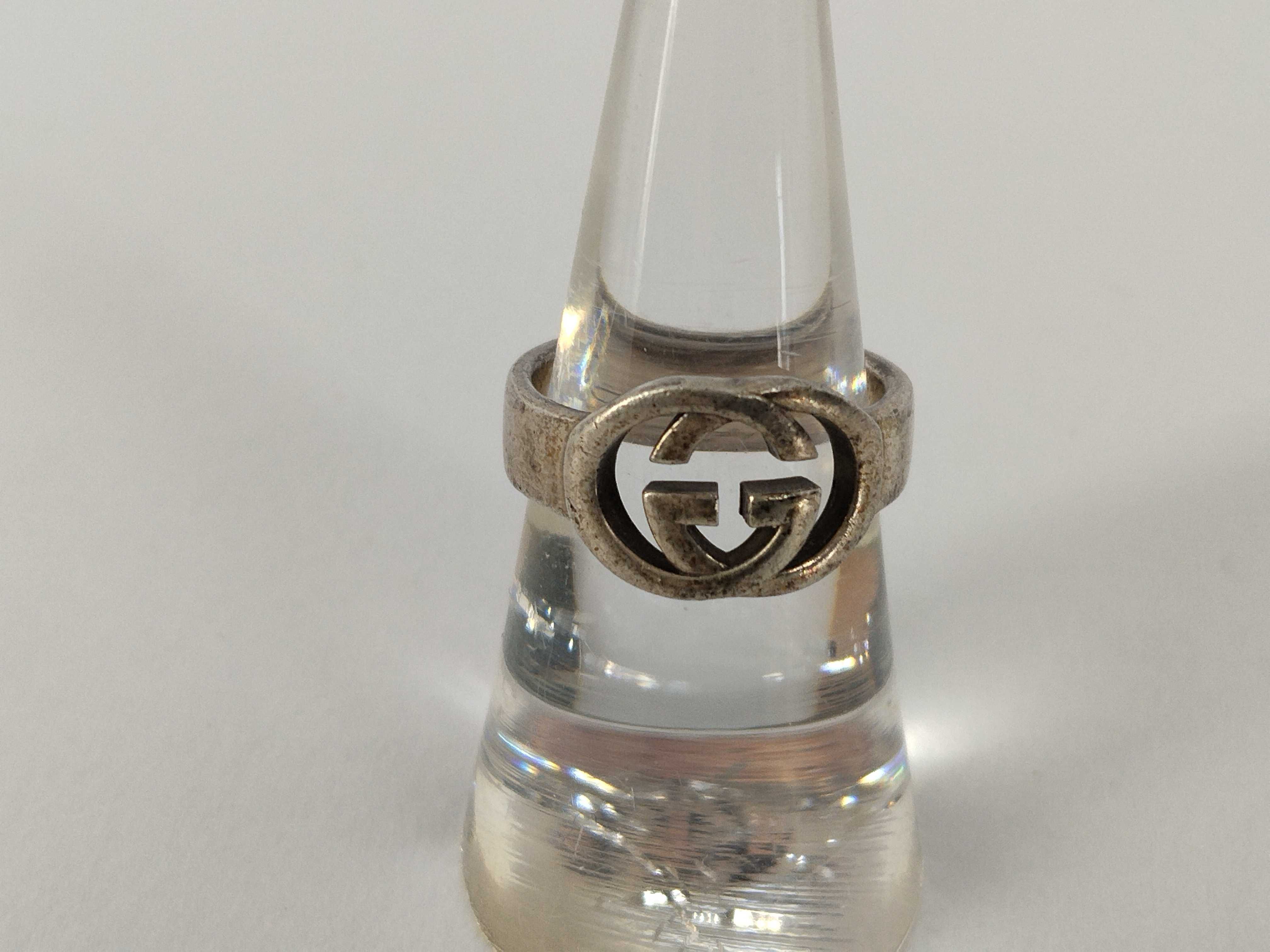 【S】892 Gucci Interlocking G Silver Ring SV925 5.2g Ring