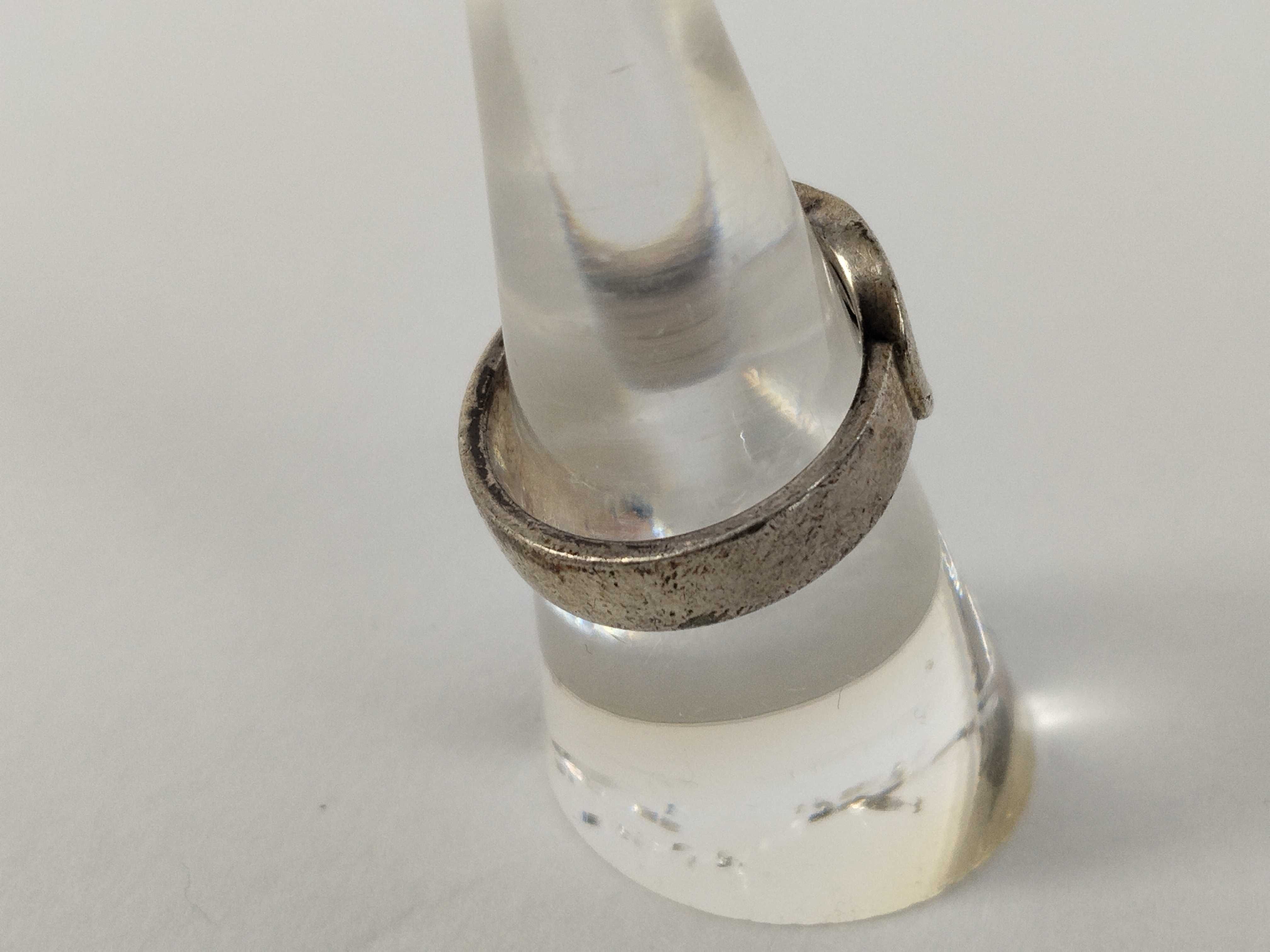 【S】892 Gucci Interlocking G Silver Ring SV925 5.2g Ring — view 3