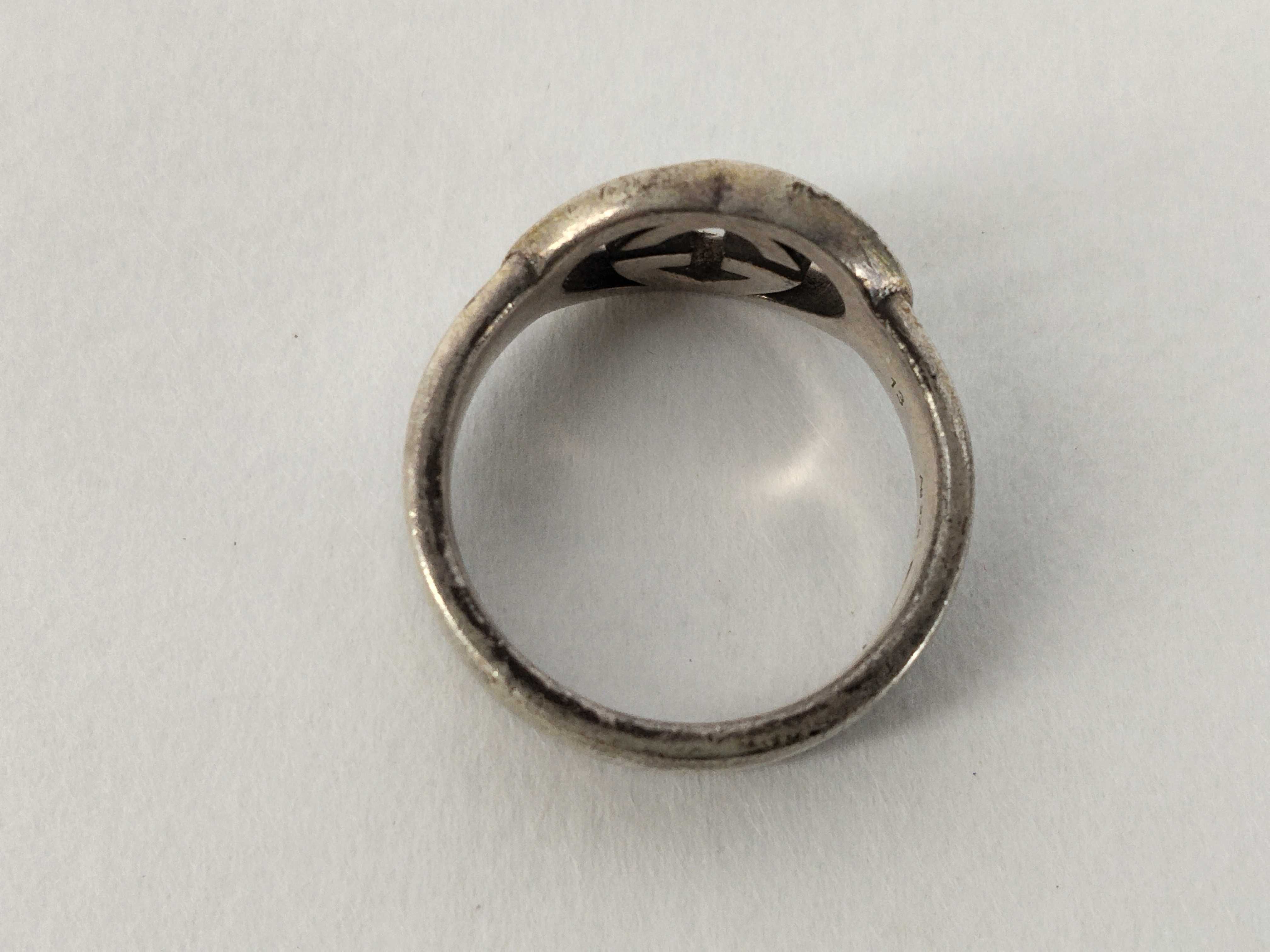 【S】892 Gucci Interlocking G Silver Ring SV925 5.2g Ring — view 4