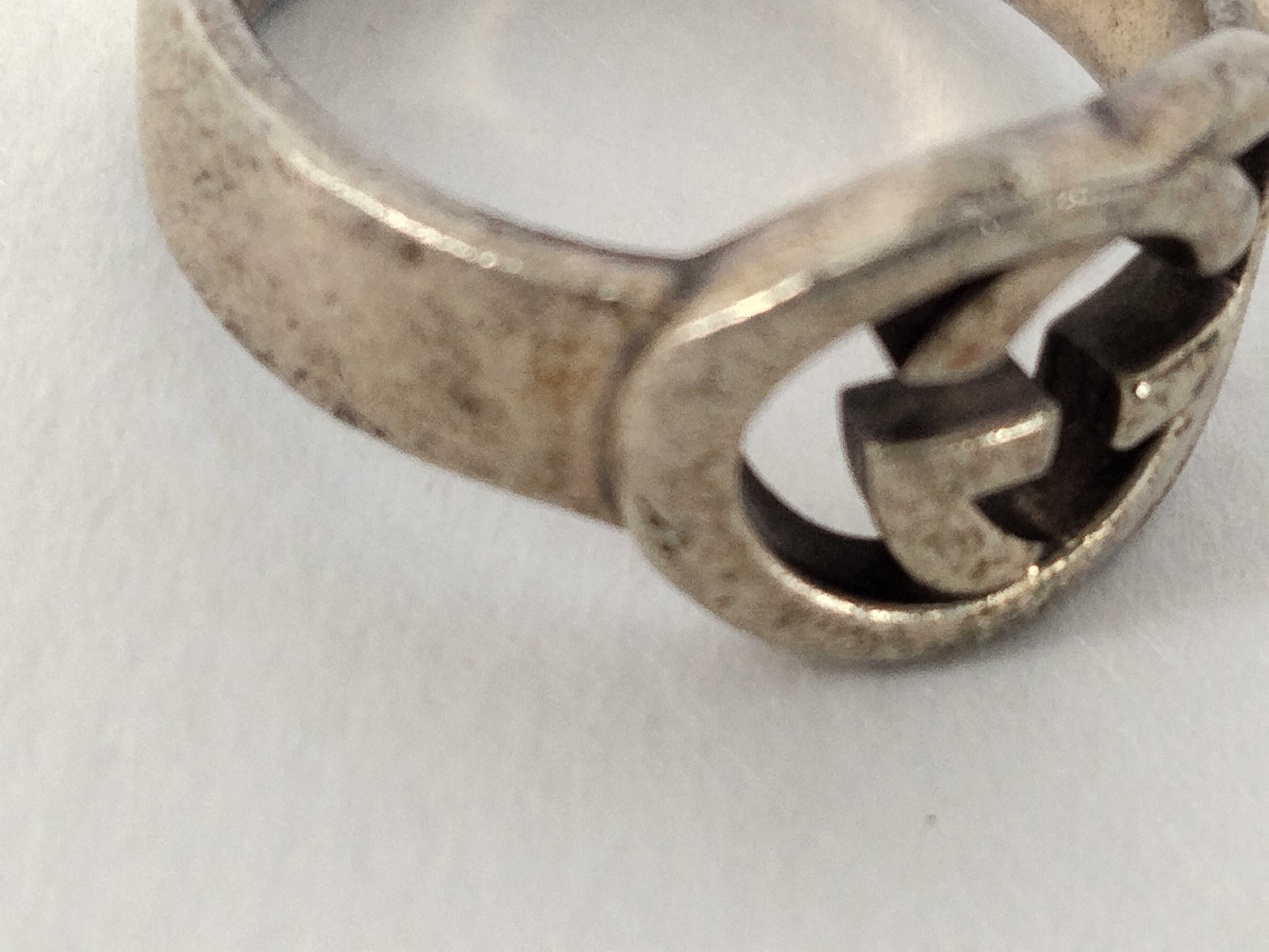 【S】892 Gucci Interlocking G Silver Ring SV925 5.2g Ring — view 7