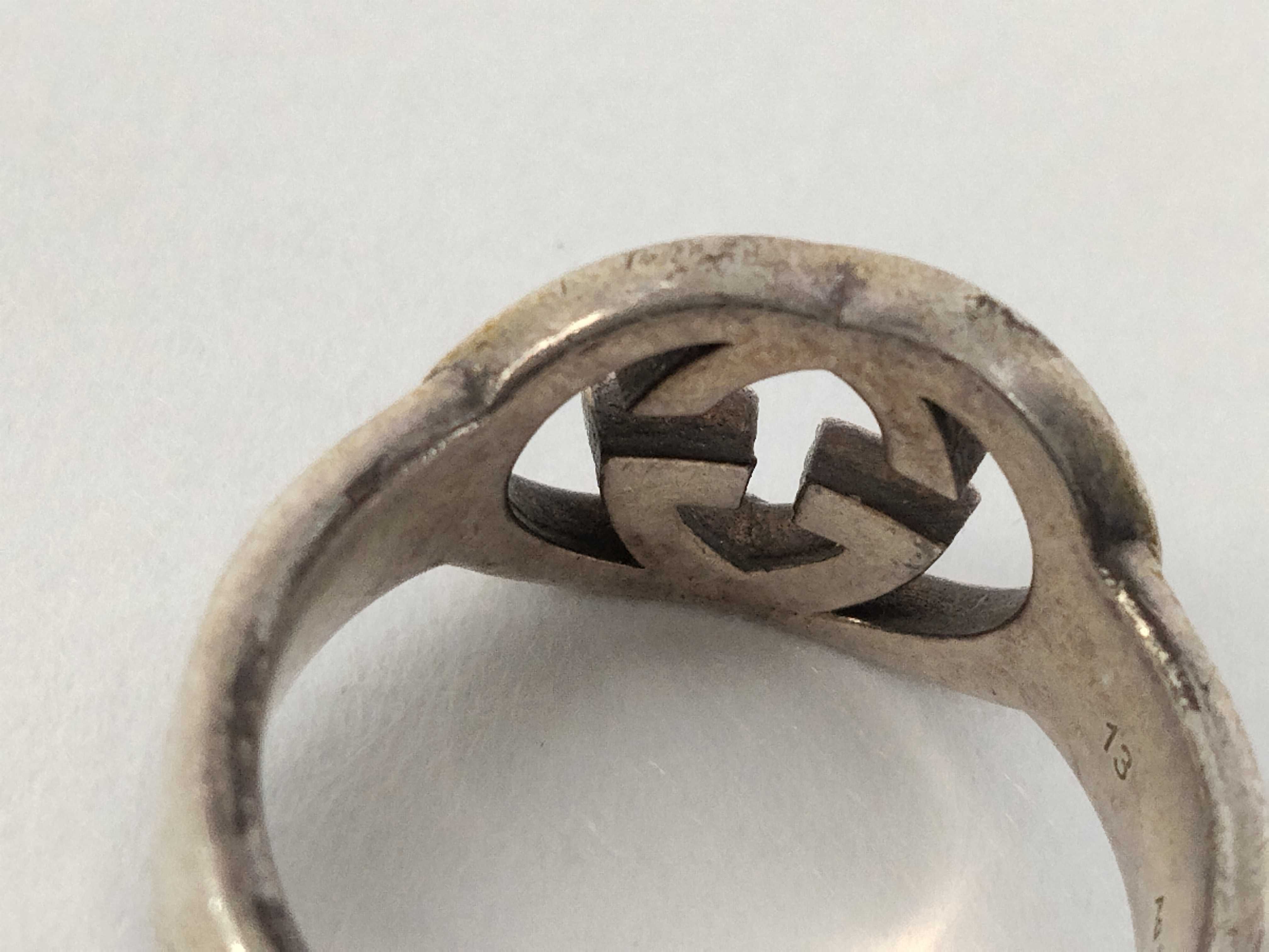 【S】892 Gucci Interlocking G Silver Ring SV925 5.2g Ring — view 9