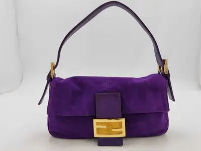Baguette Suede Handbag