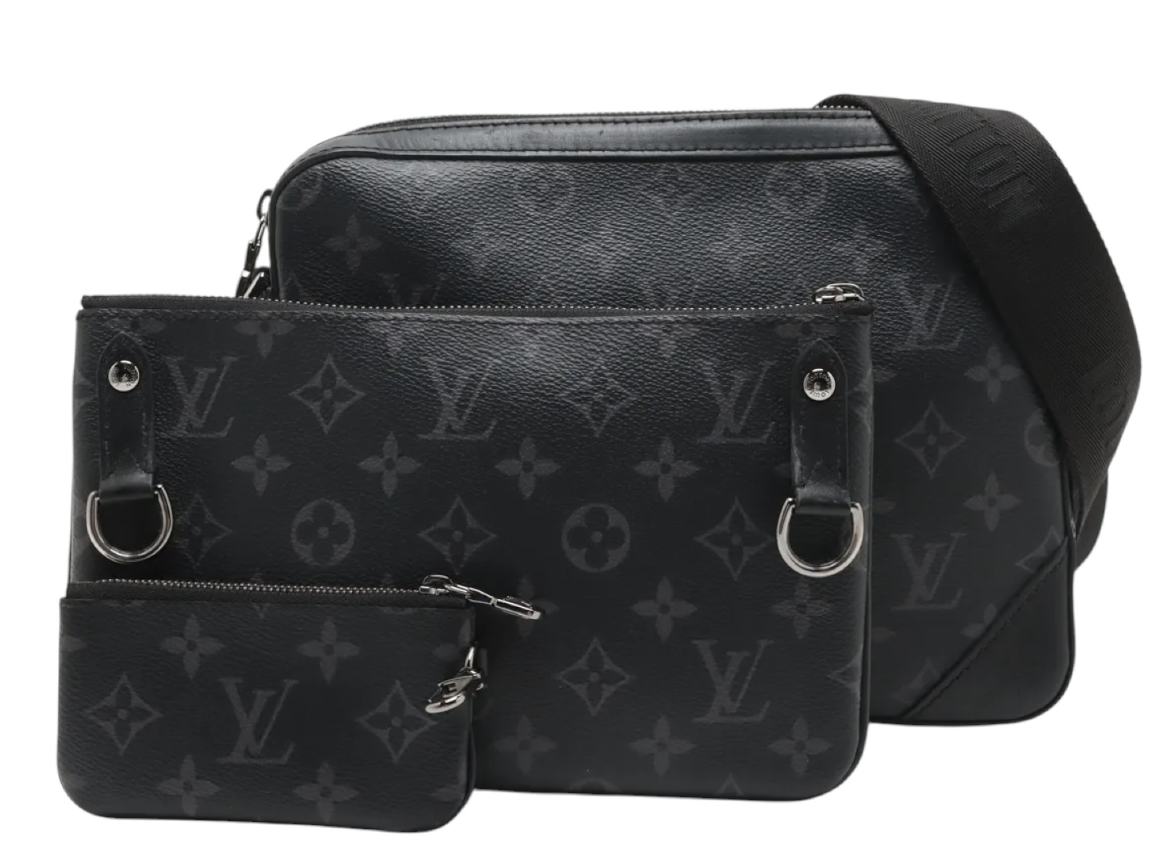 Monogram Eclipse Trio Messenger M69443 Black (RFID detected) Shoulder Bag