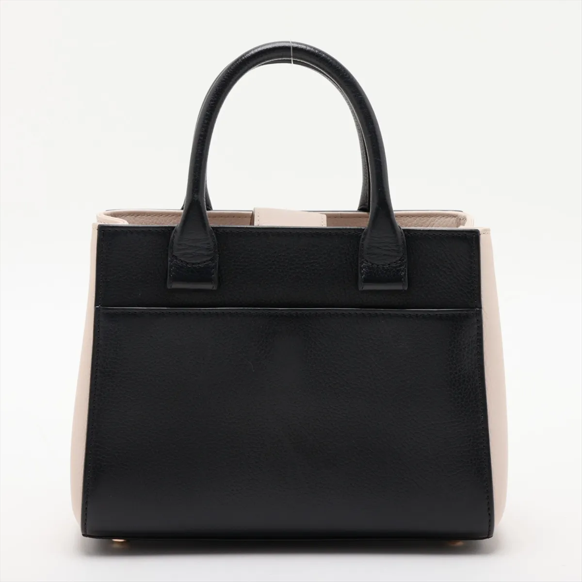 Neo Executive Leather 2-Way Handbag, Black x Beige, Gold Hardware, 24073539, Serial Number 24 — view 2