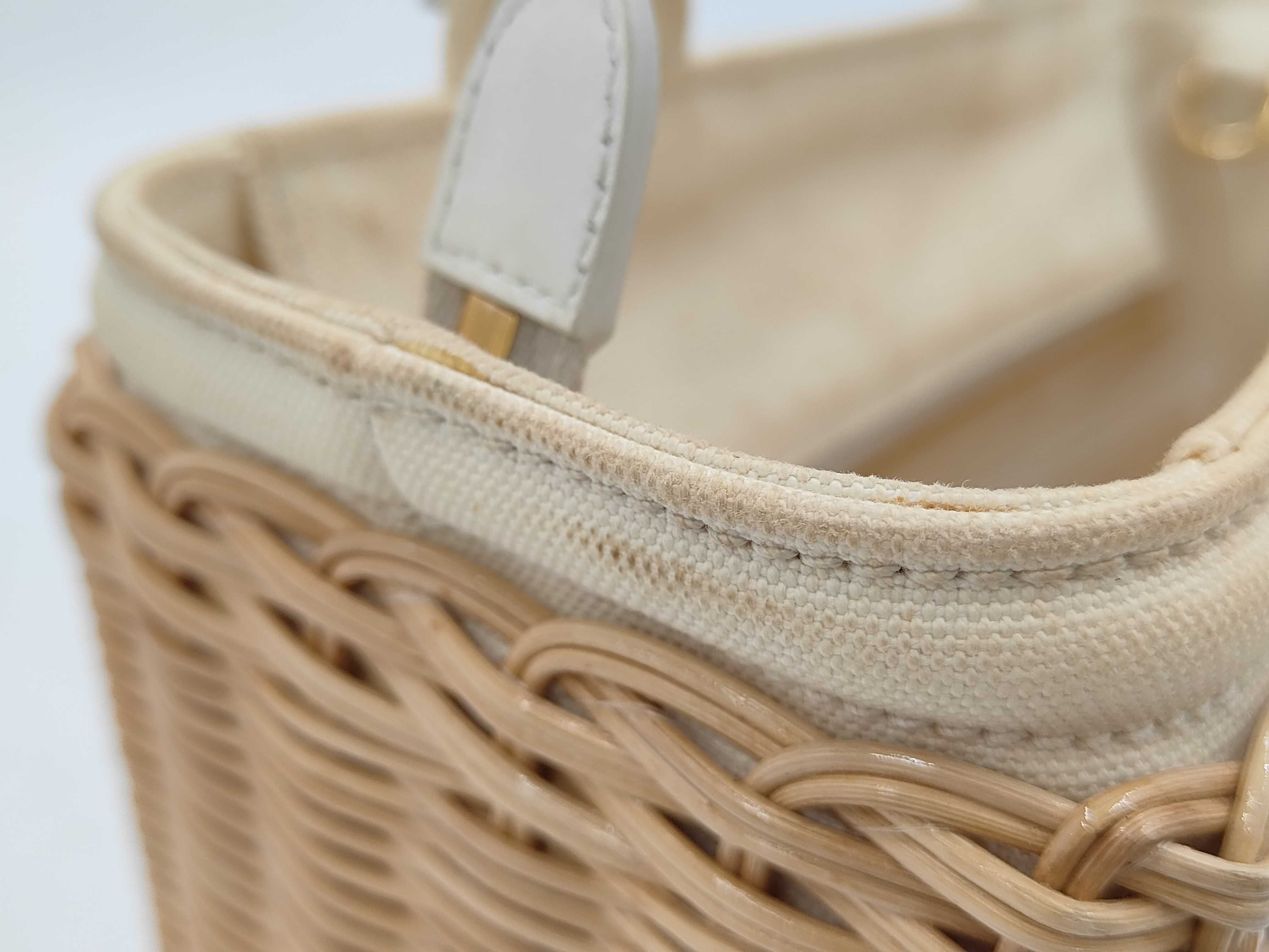 Canapa Wicker Natural x White 1BG835 Handbag — view 9