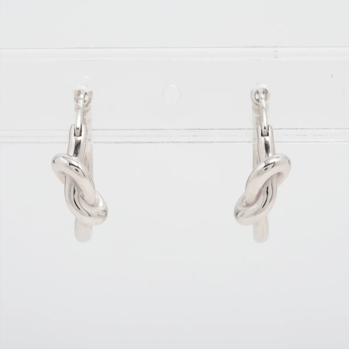 Knot USM5215/USM0236 Hoop Earrings, GP Silver. Shows signs of wear including — view 2