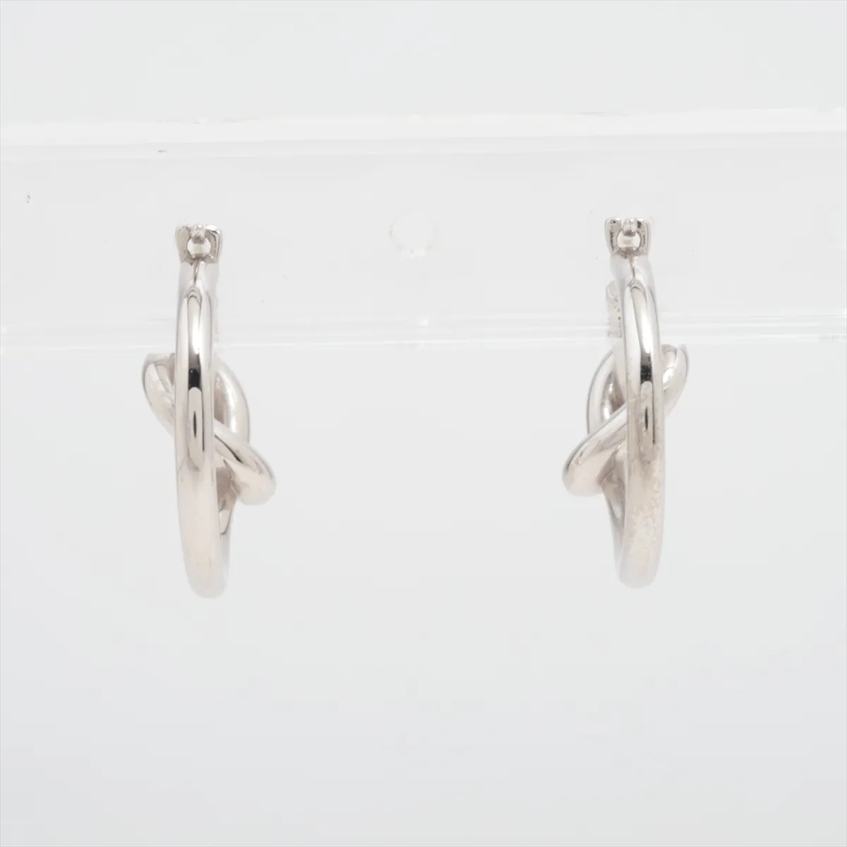 Knot USM5215/USM0236 Hoop Earrings, GP Silver. Shows signs of wear including — view 3