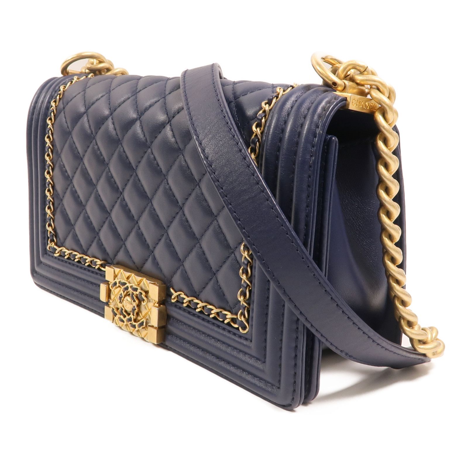 Lambskin Leather Boy 25 w/Gold Trim — view 3