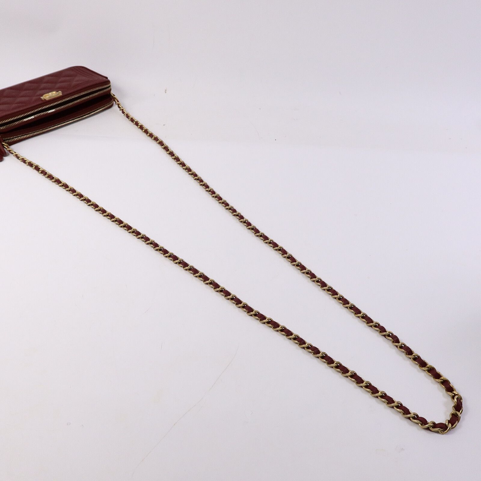 Lambskin Quilted Small Boy Clutch w/Chain Strap — view 11