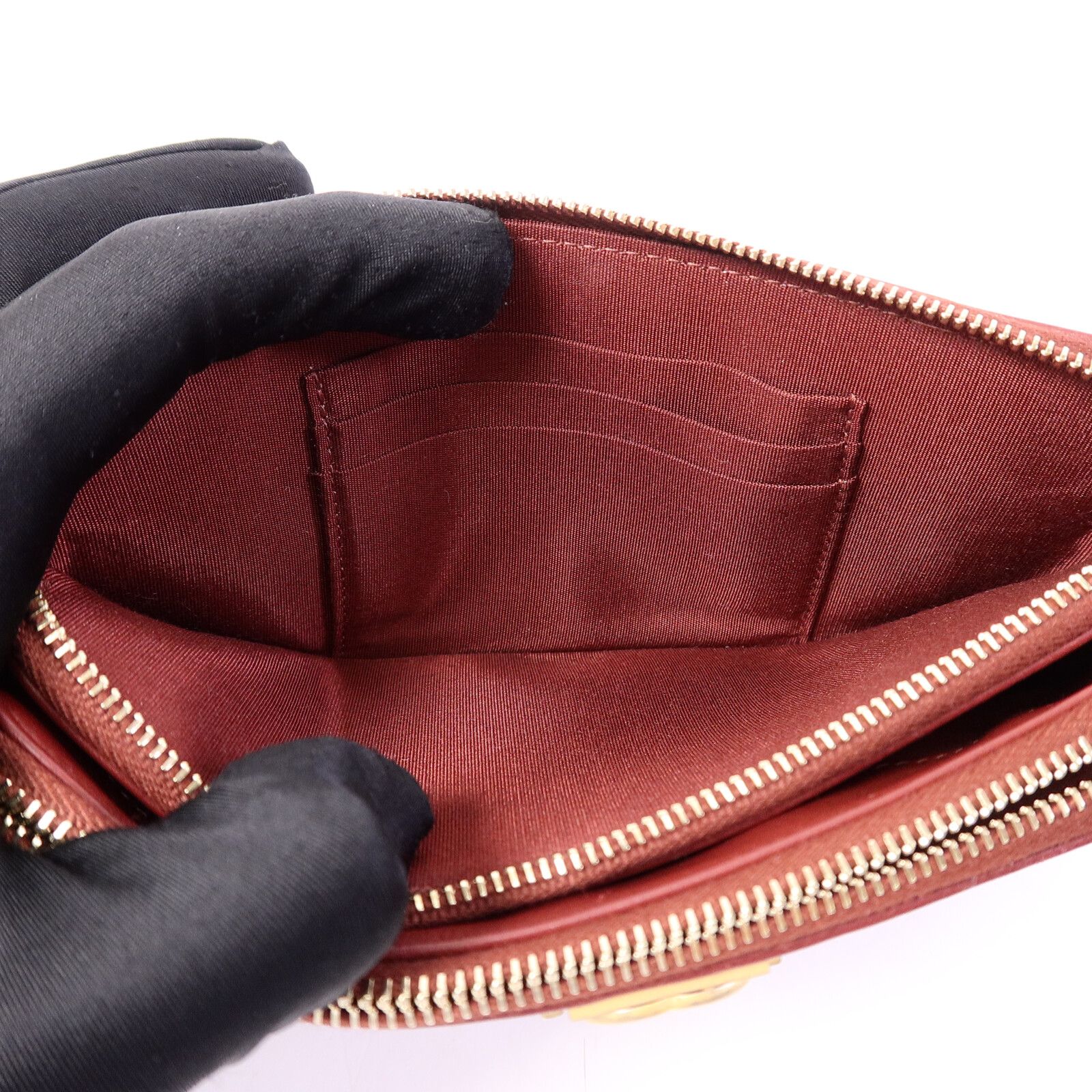 Lambskin Quilted Small Boy Clutch w/Chain Strap — view 6
