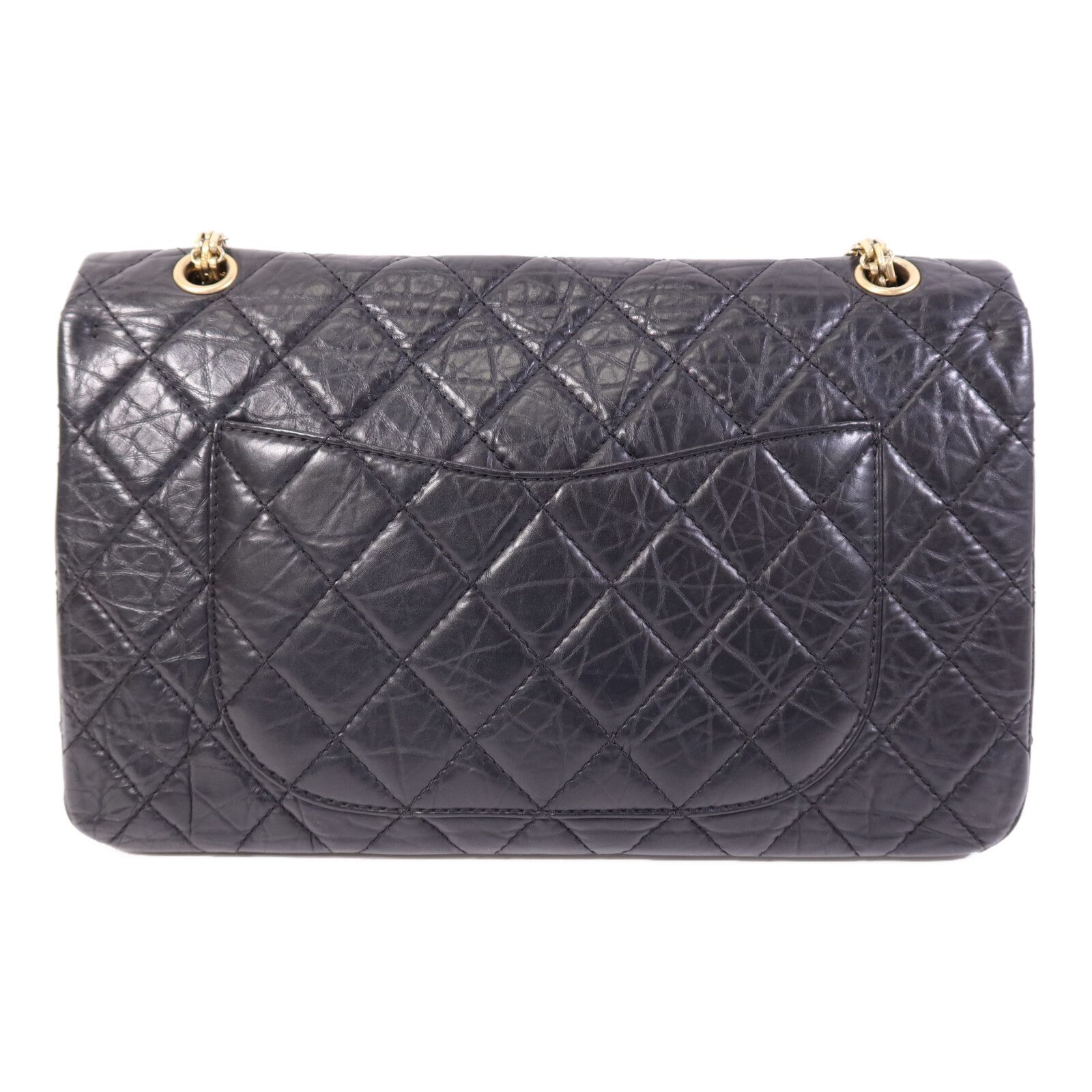 Black Quilted Aged Calfskin 2.55 Reissue Double Flap Bag w/GHW — view 2