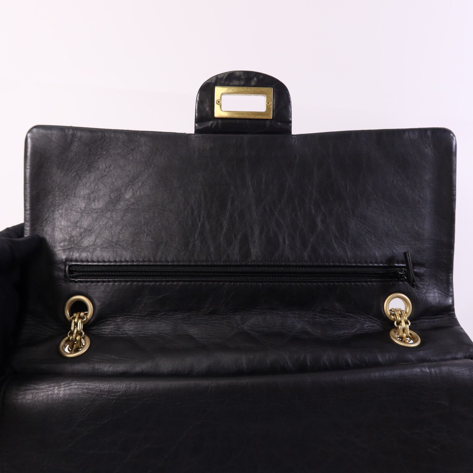 Black Quilted Aged Calfskin 2.55 Reissue Double Flap Bag w/GHW — view 11