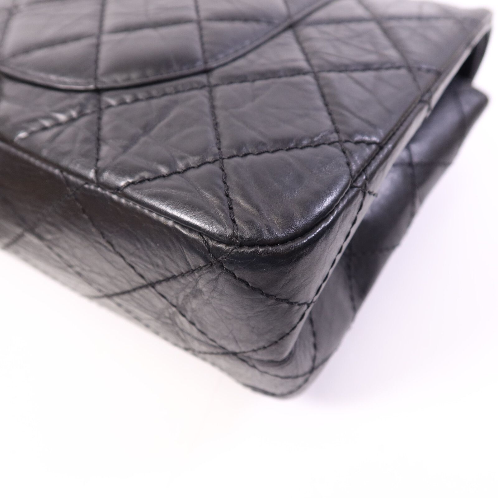 Black Quilted Aged Calfskin 2.55 Reissue Double Flap Bag w/GHW — view 7