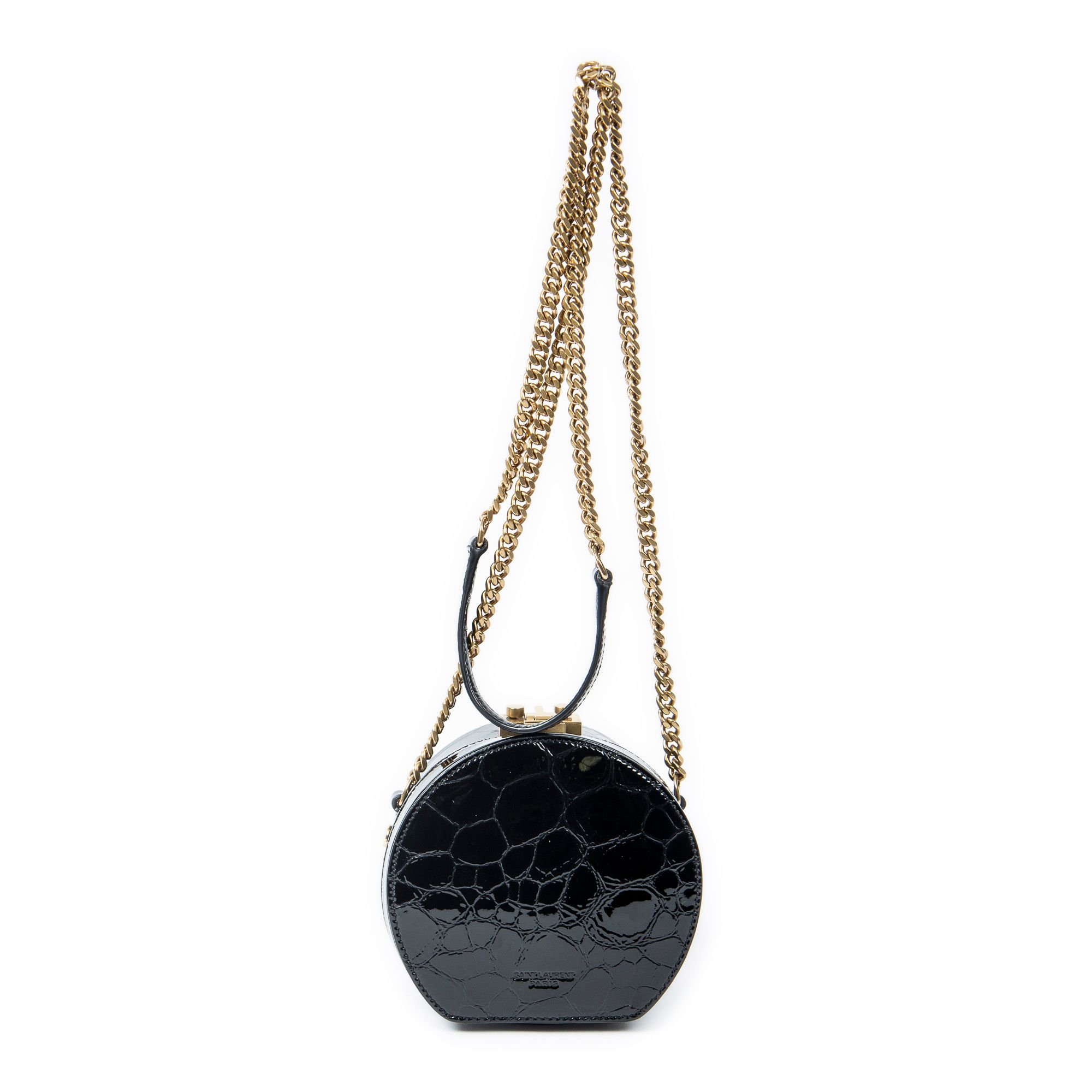 Yves Saint Laurent Mini Mica Hatbox Chain Crossbody  Croc Embossed Leather — view 2