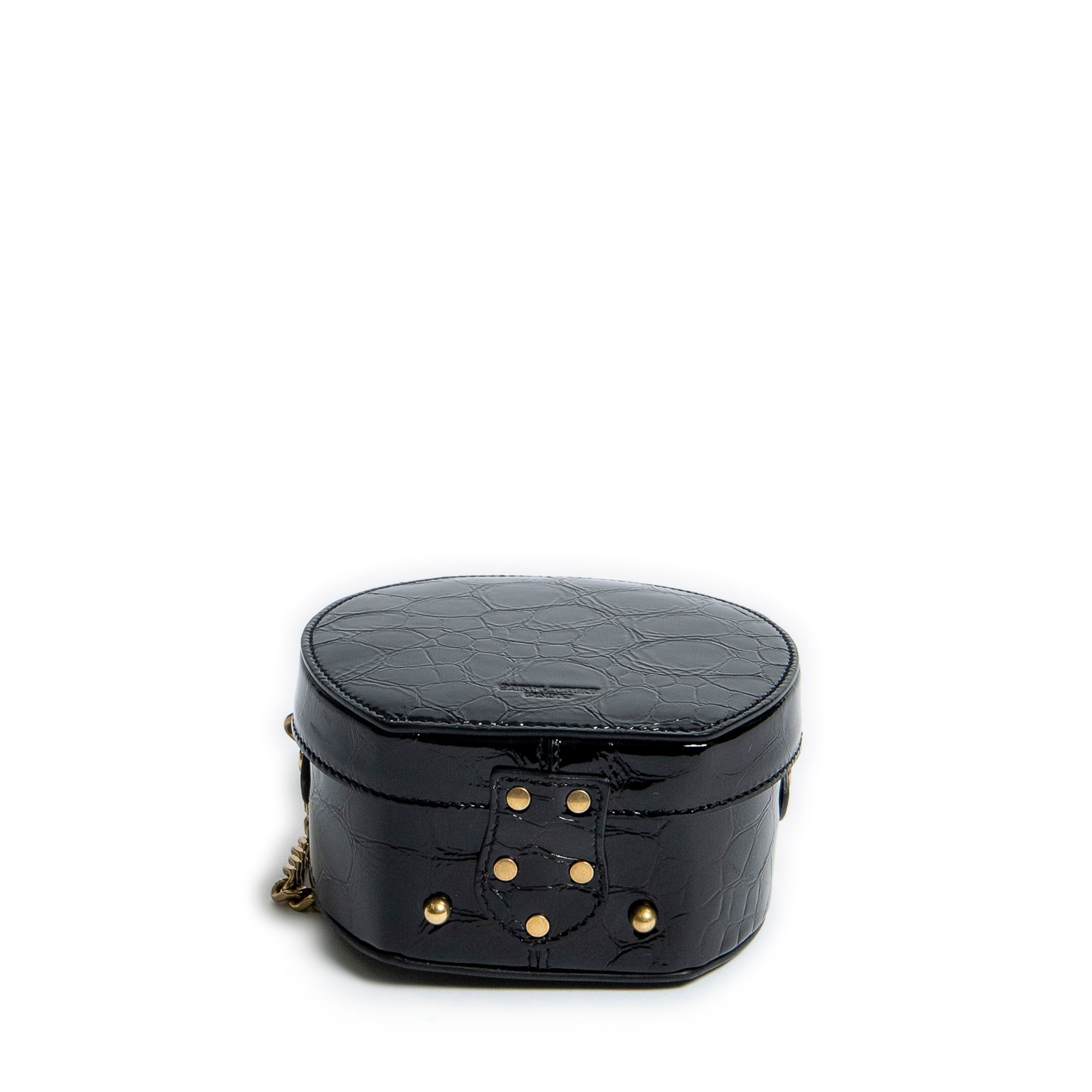 Yves Saint Laurent Mini Mica Hatbox Chain Crossbody  Croc Embossed Leather — view 11