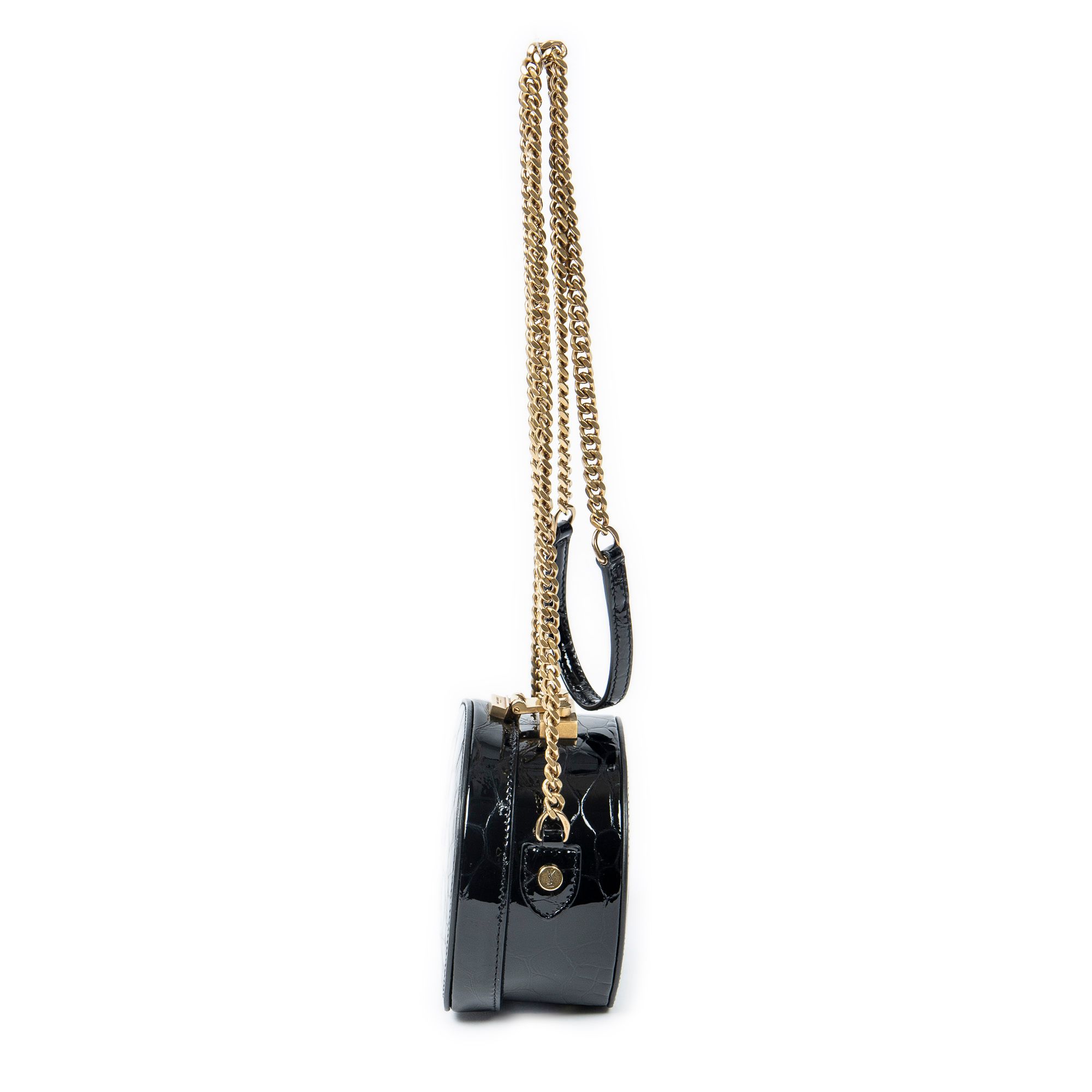 Yves Saint Laurent Mini Mica Hatbox Chain Crossbody  Croc Embossed Leather — view 6