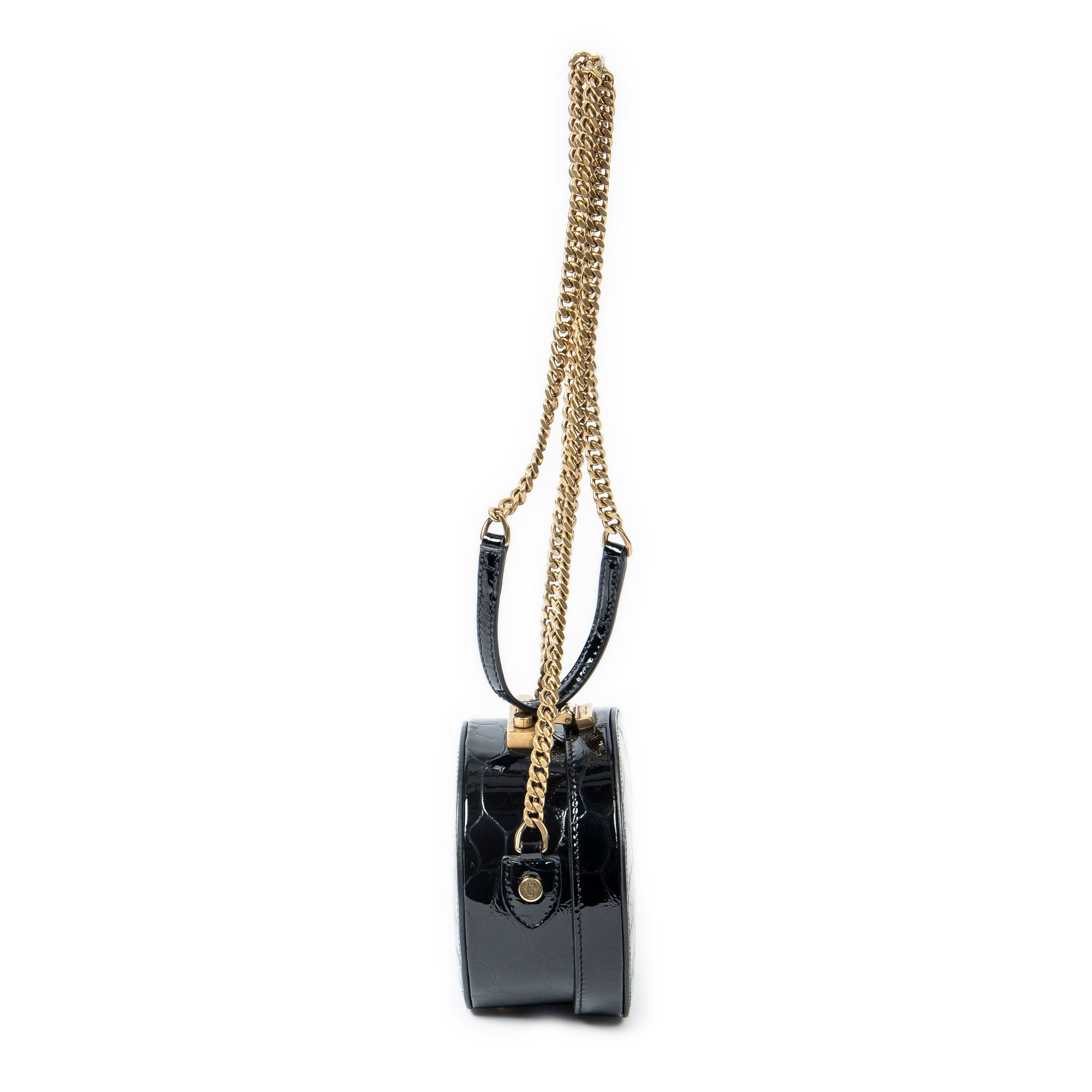 Yves Saint Laurent Mini Mica Hatbox Chain Crossbody  Croc Embossed Leather — view 8