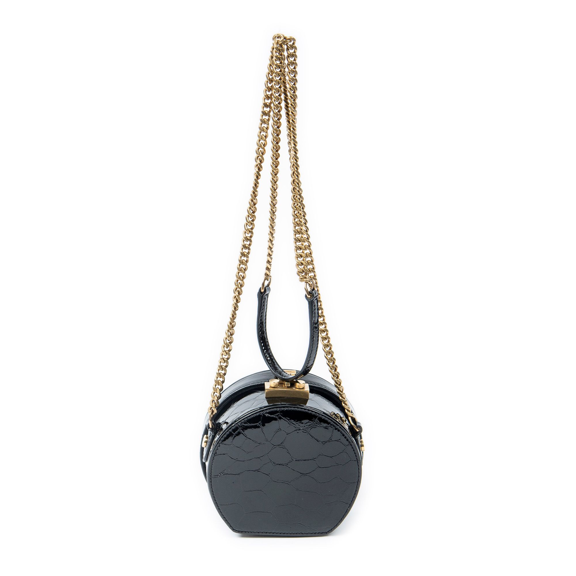 Yves Saint Laurent Mini Mica Hatbox Chain Crossbody  Croc Embossed Leather — view 10