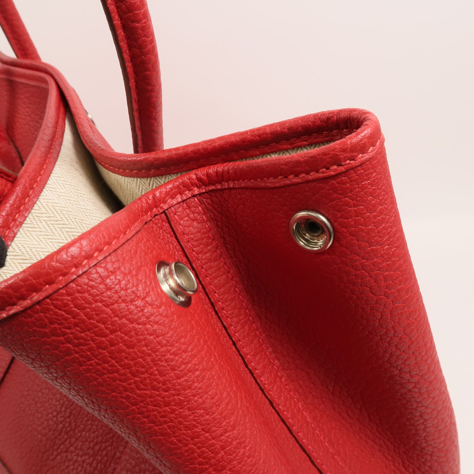 Country Leather Garden Party Pm Handmade Bag Rouge Piment Tote Bag Rouge Piment Red Rouge Piment Country Leather — view 14