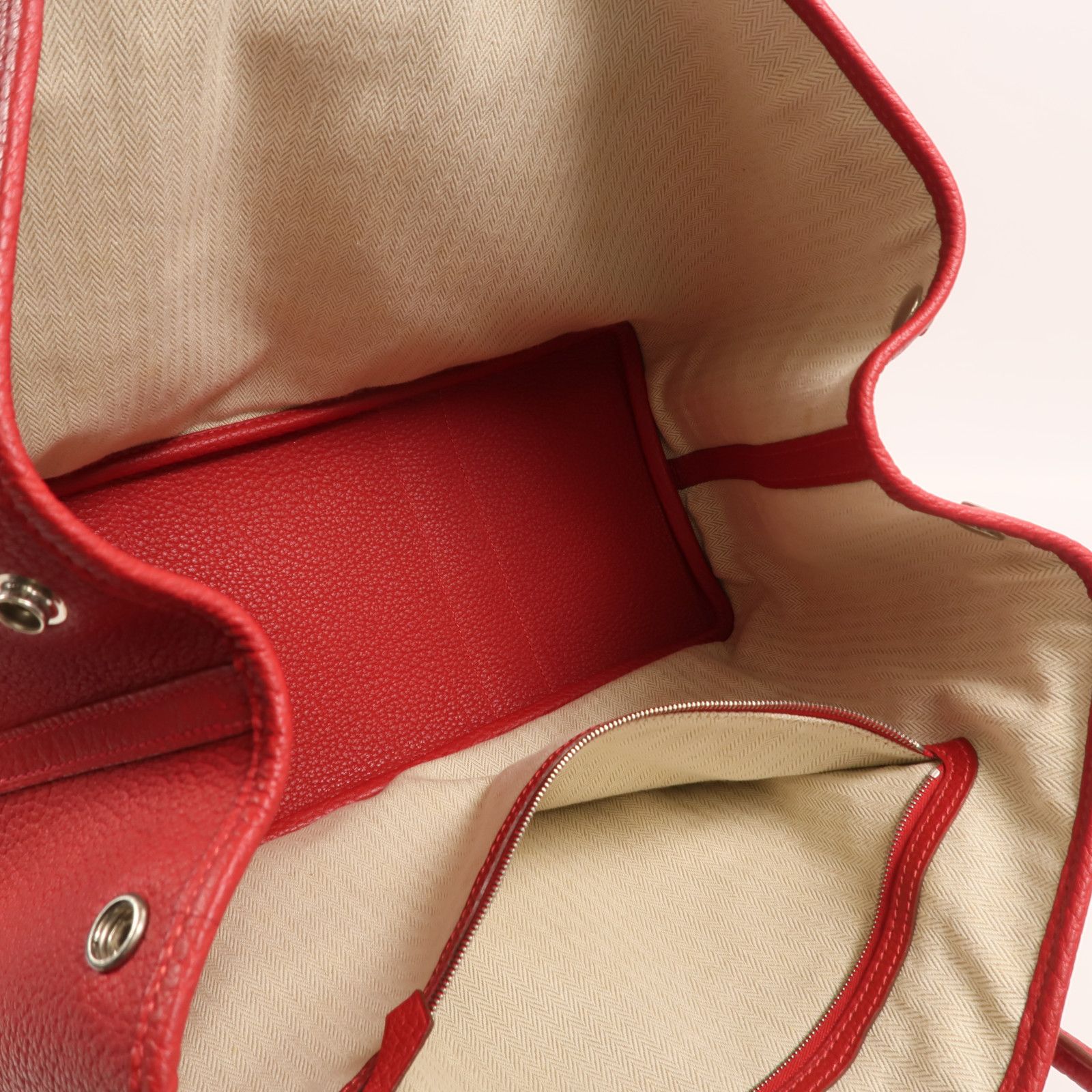 Country Leather Garden Party Pm Handmade Bag Rouge Piment Tote Bag Rouge Piment Red Rouge Piment Country Leather — view 5