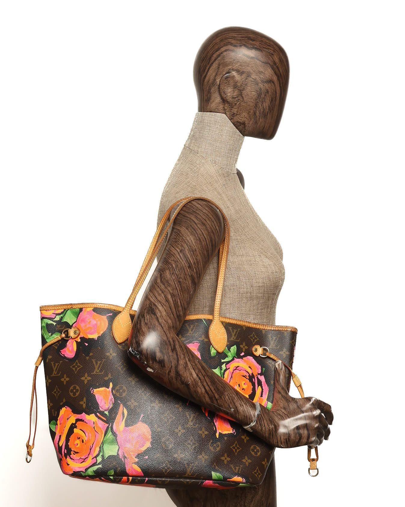 Stephen Sprouse Monogram Rose Neverfull MM Tote Bag — view 13