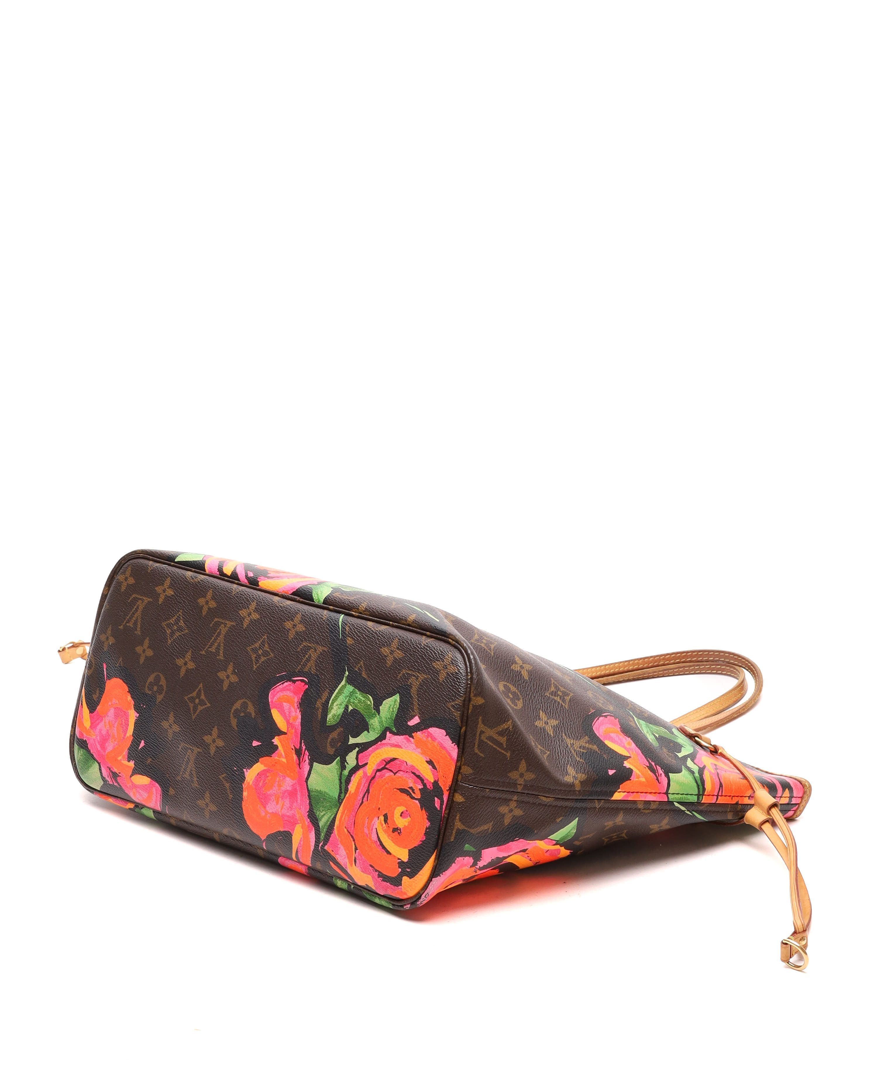 Stephen Sprouse Monogram Rose Neverfull MM Tote Bag — view 6