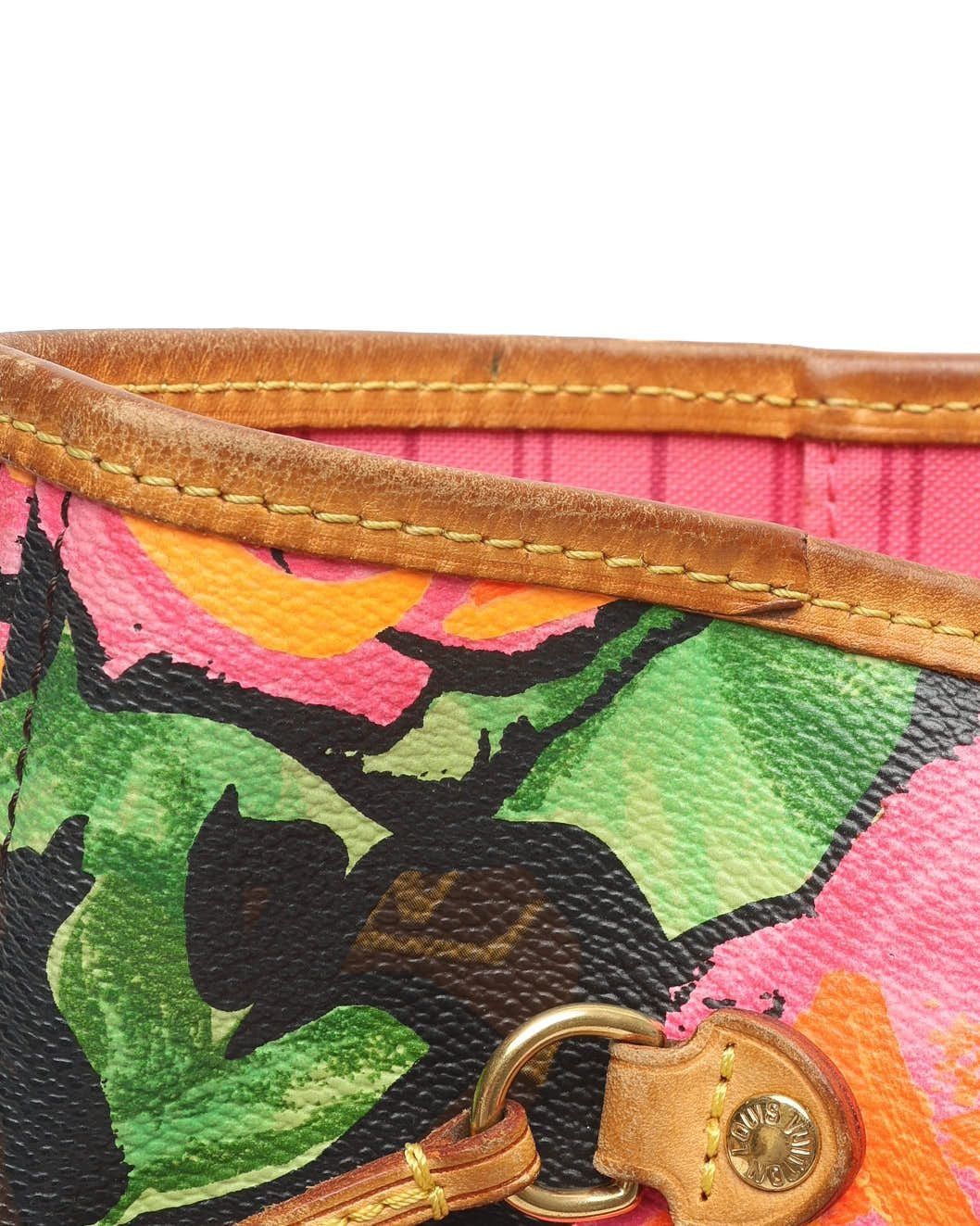 Stephen Sprouse Monogram Rose Neverfull MM Tote Bag — view 9