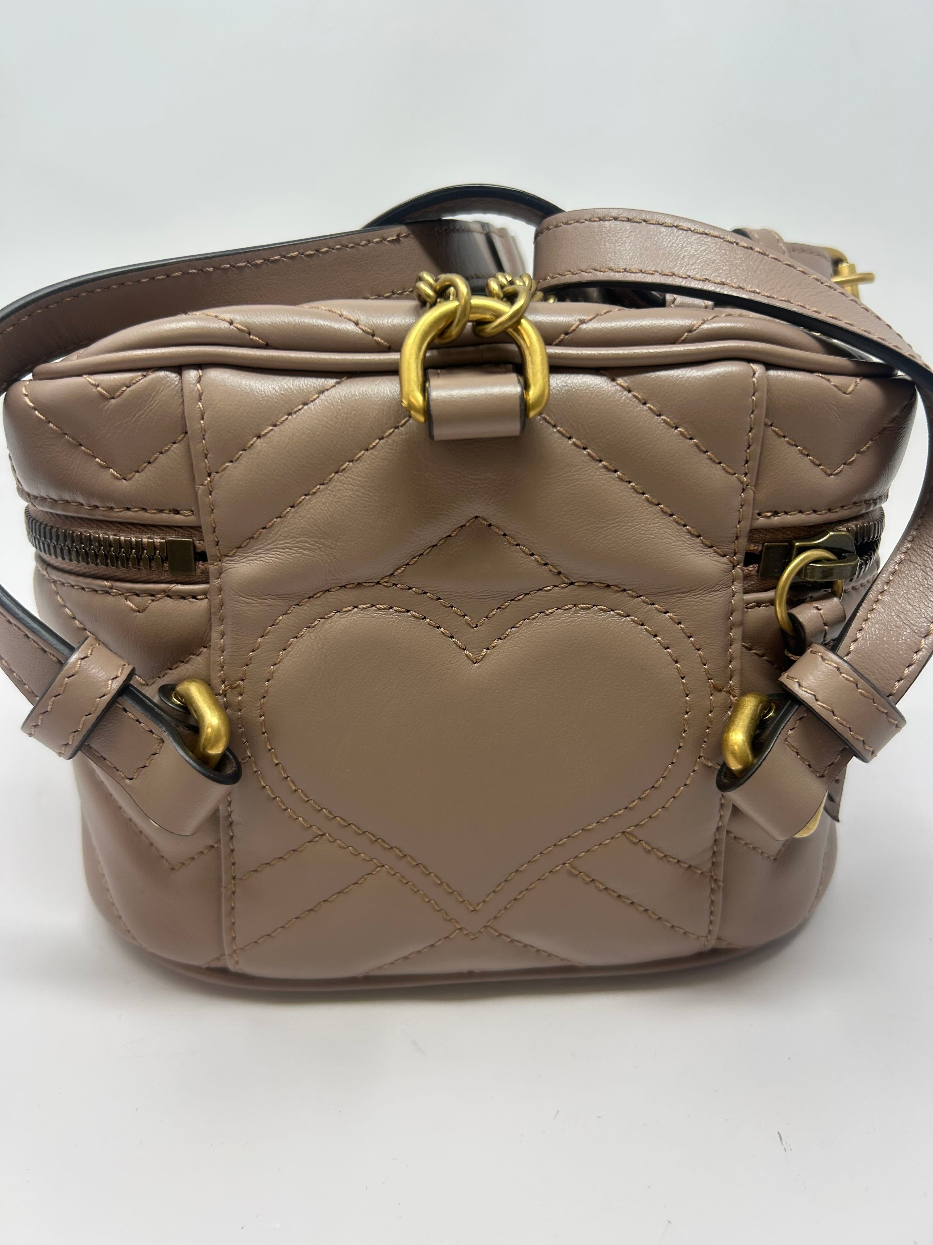 Mini GG Marmont Round Backpack, Matelasse Chevron — view 5